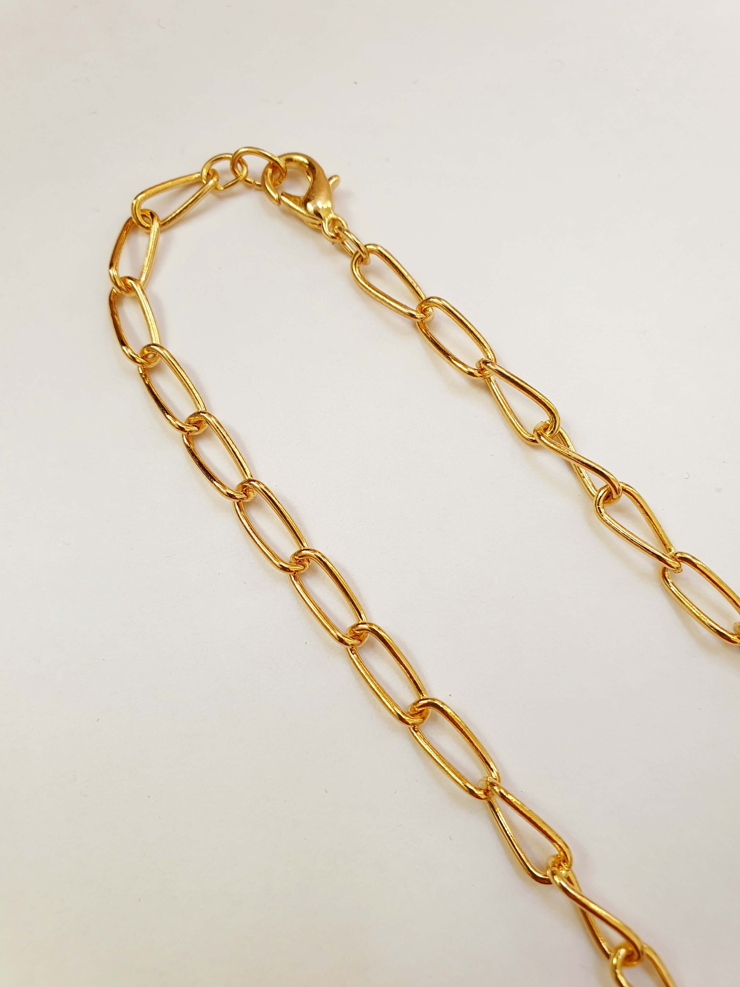 Vintage Gold Plated Long Link Chain Necklace - Image 5