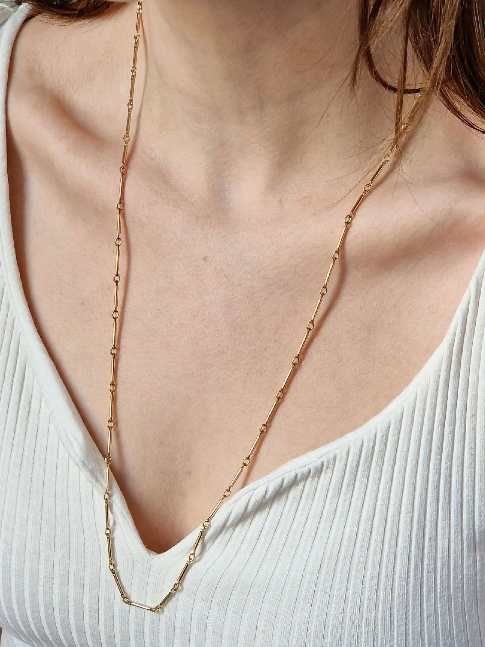 Vintage Gold Plated Minimal Chain Necklace - Image 5