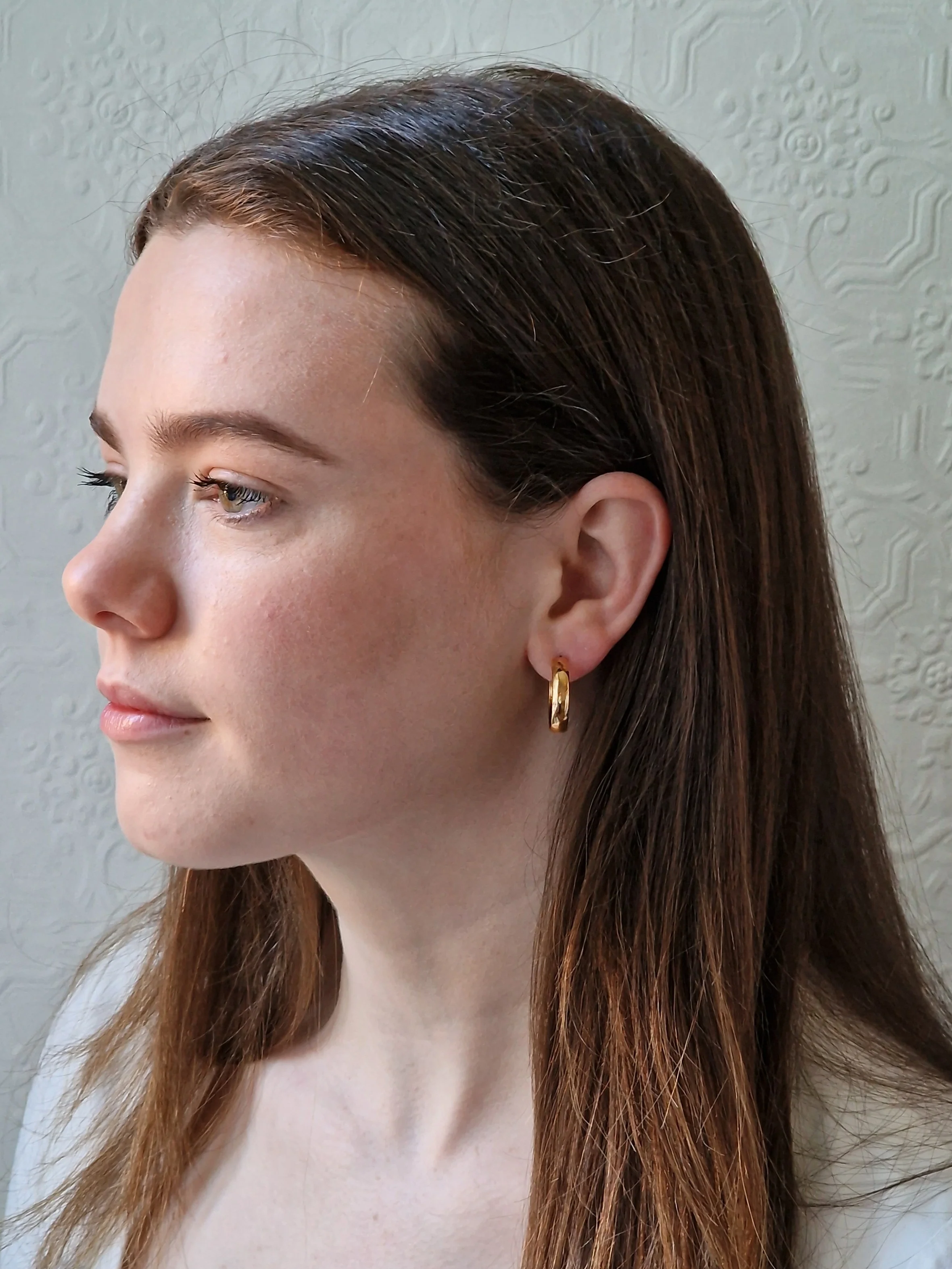 Vintage Gold Plated Minimal Hoops - Image 7