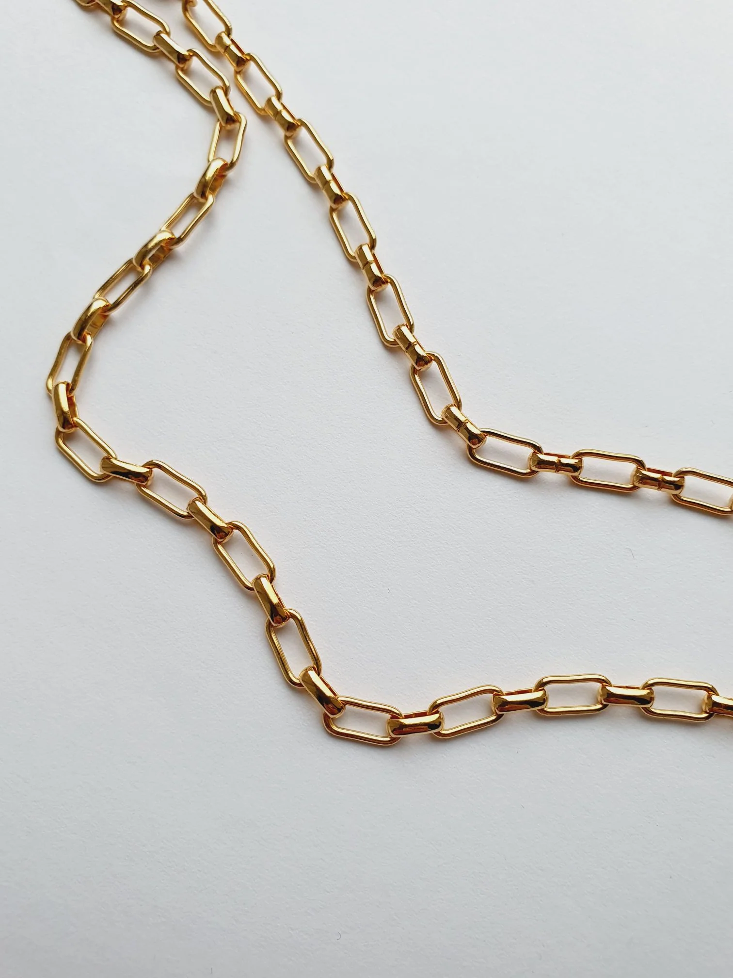 Vintage Gold Plated Paperclip Chain Necklace 16" - Image 2