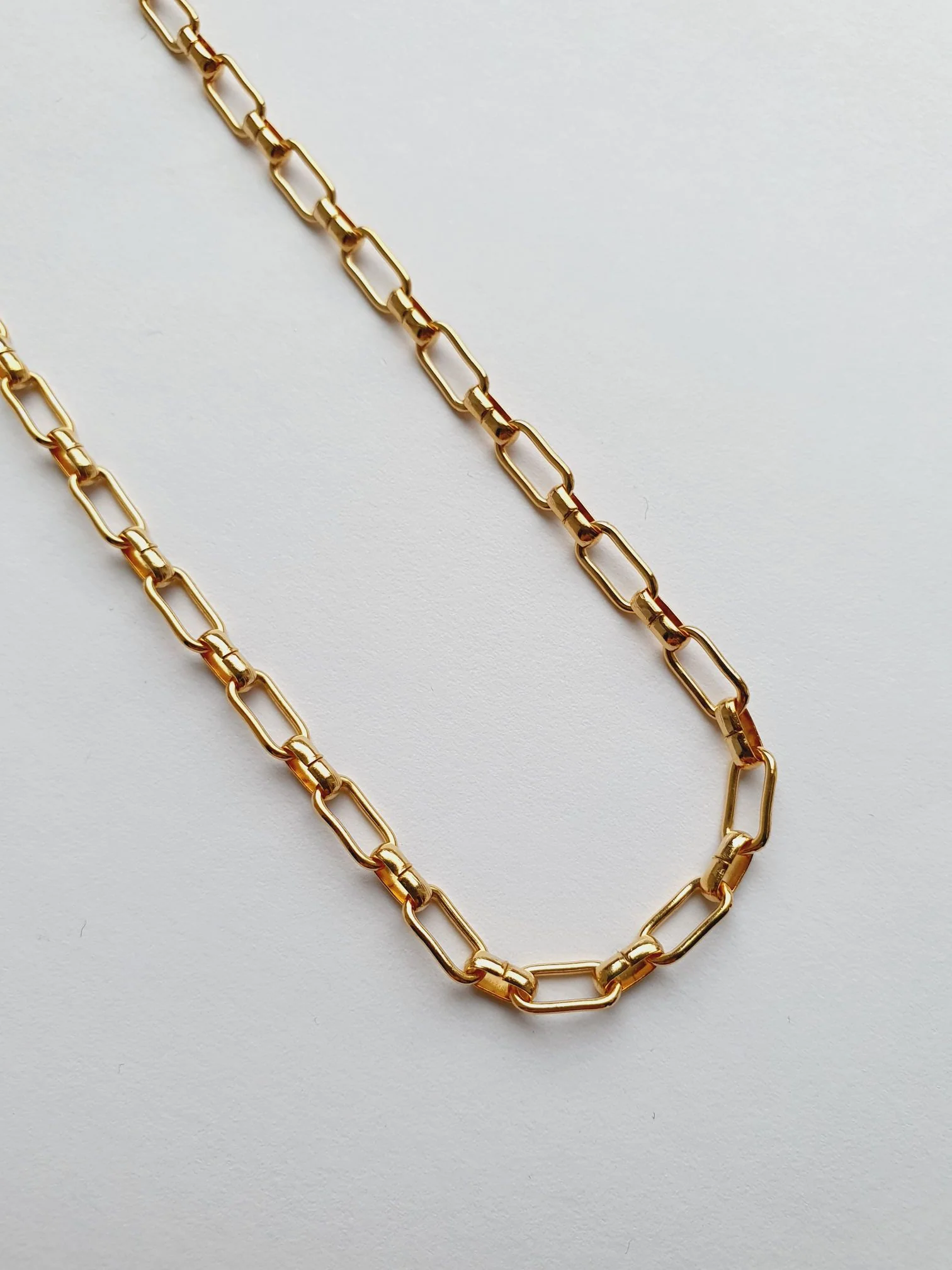Vintage Gold Plated Paperclip Chain Necklace 16" - Image 3