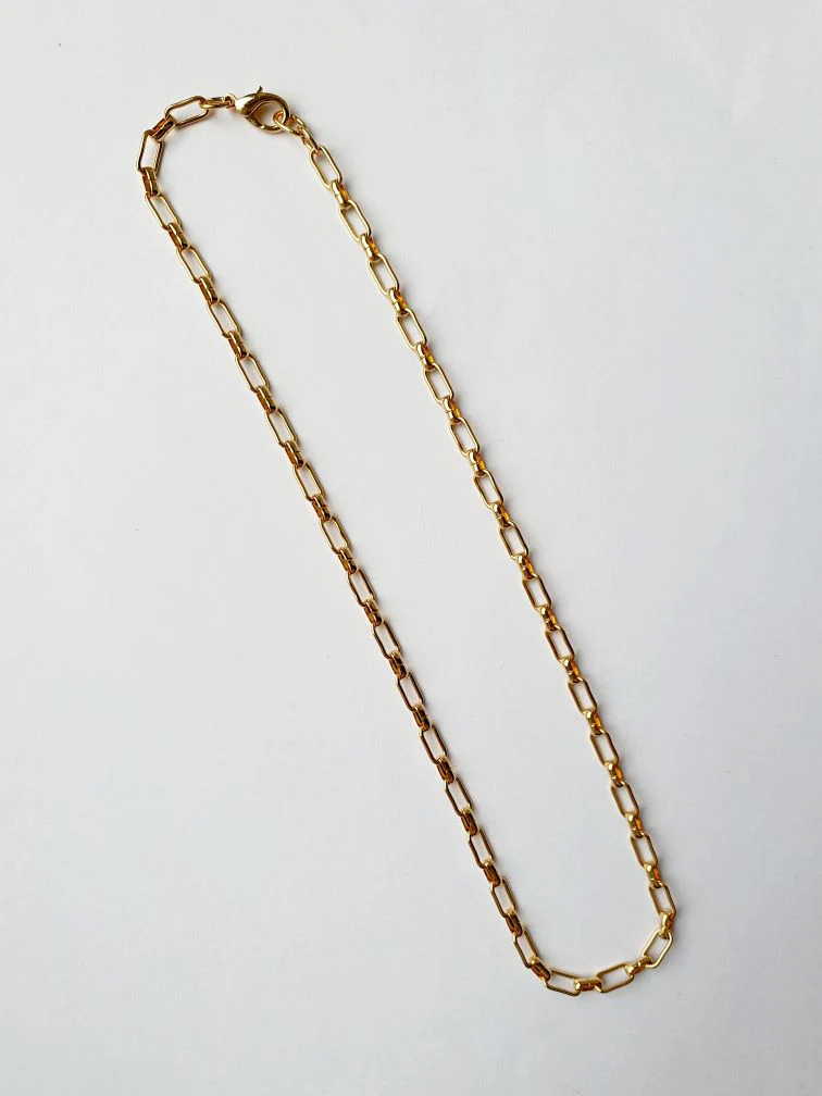 Vintage Gold Plated Paperclip Chain Necklace 16" - Image 4