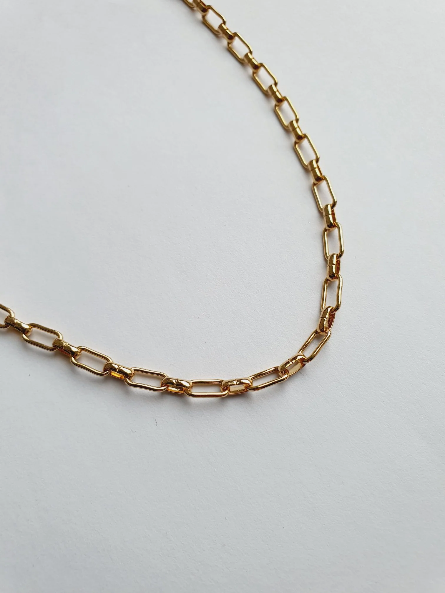 Vintage Gold Plated Paperclip Chain Necklace 23"