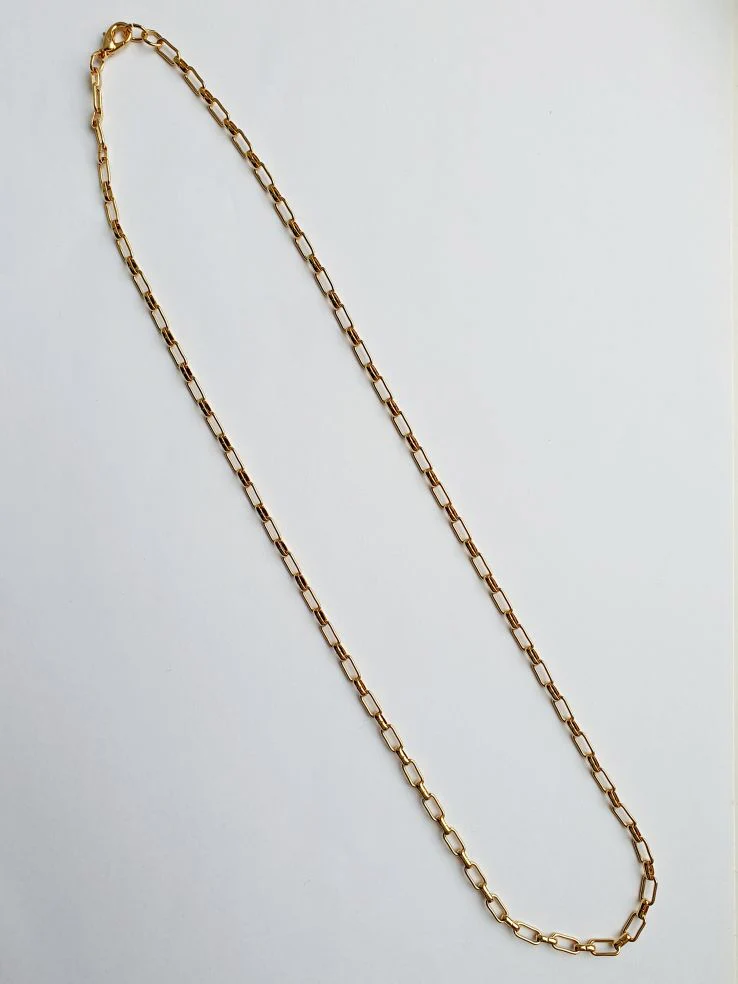 Vintage Gold Plated Paperclip Chain Necklace 23" - Image 3