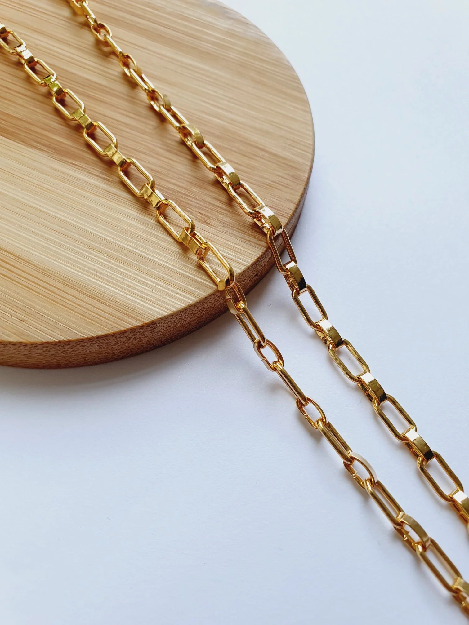 Vintage Gold Plated Paperclip Chain Necklace 23" - Image 5