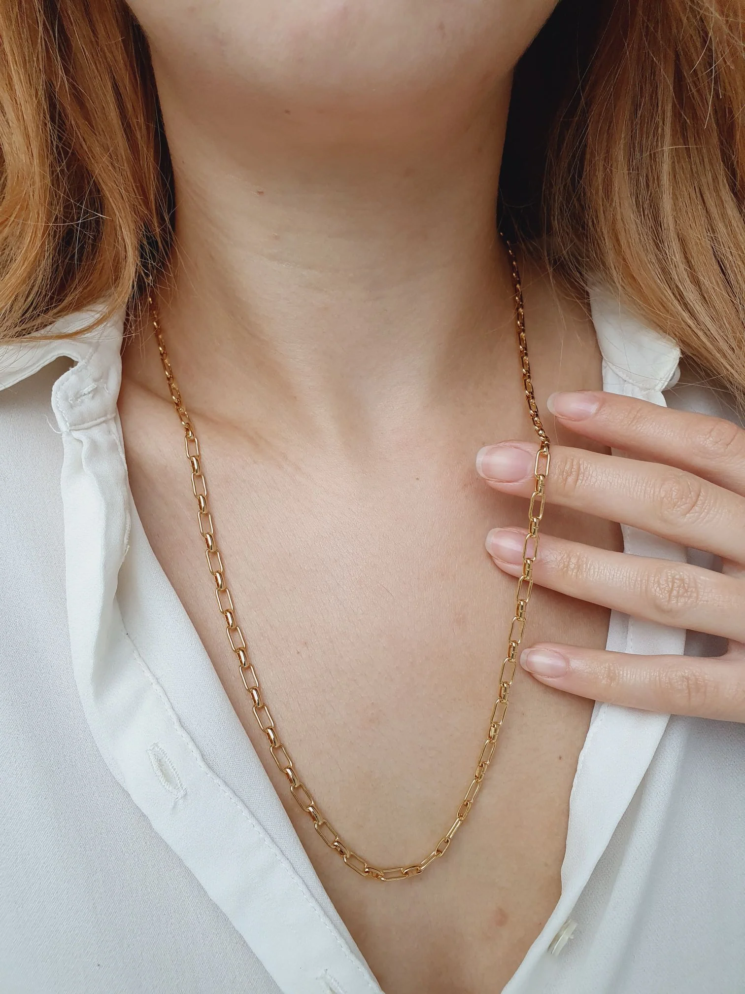 Vintage Gold Plated Paperclip Chain Necklace 23" - Image 6