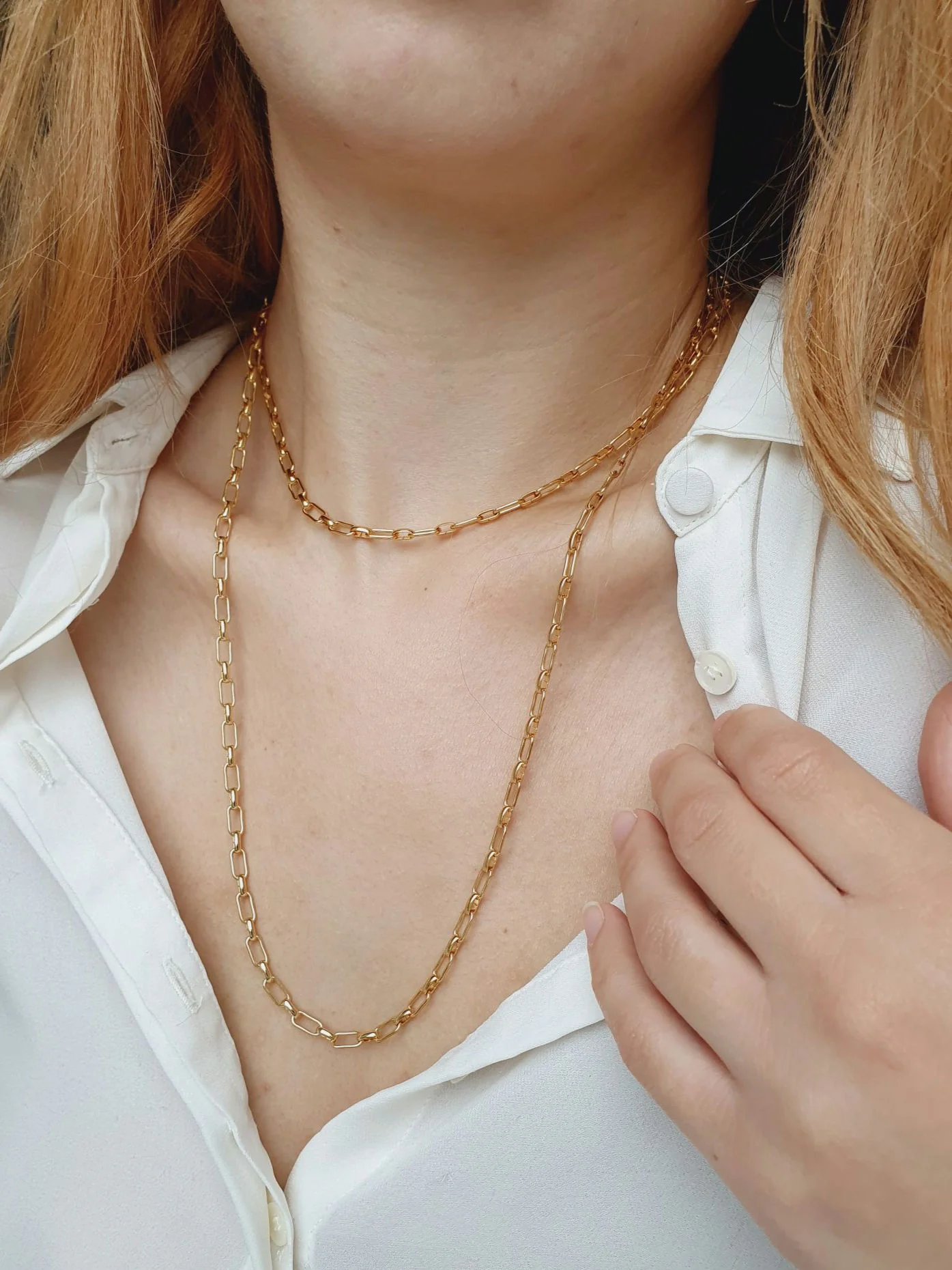 Vintage Gold Plated Paperclip Chain Necklace 23" - Image 8