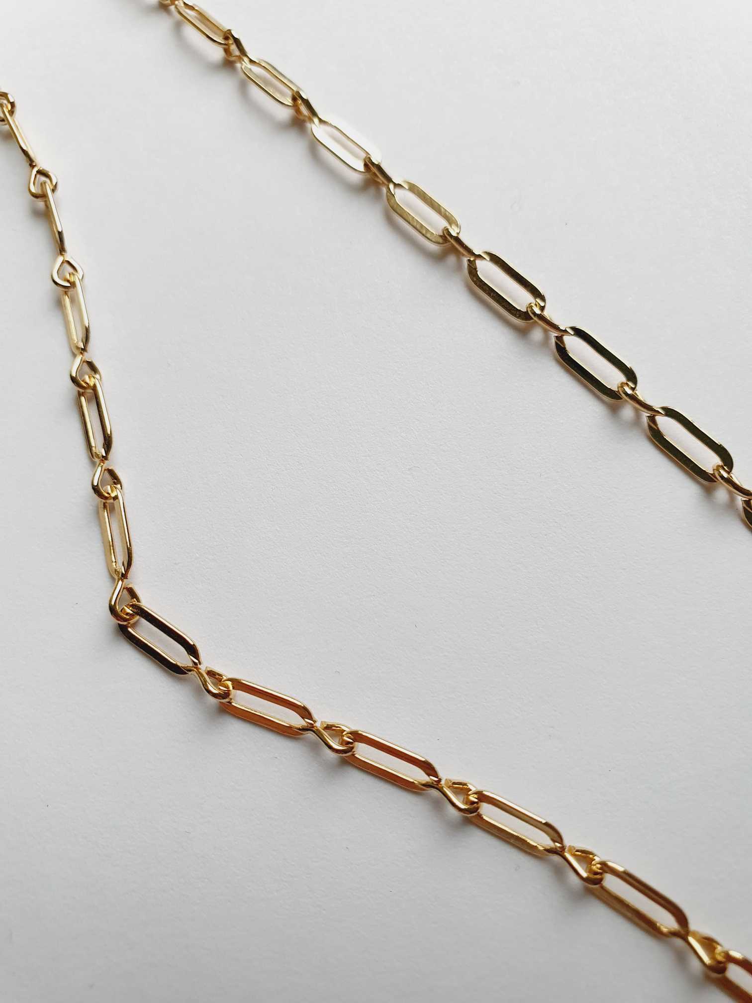 Vintage Gold Plated Paperclip Style Chain Necklace 15" - Image 3