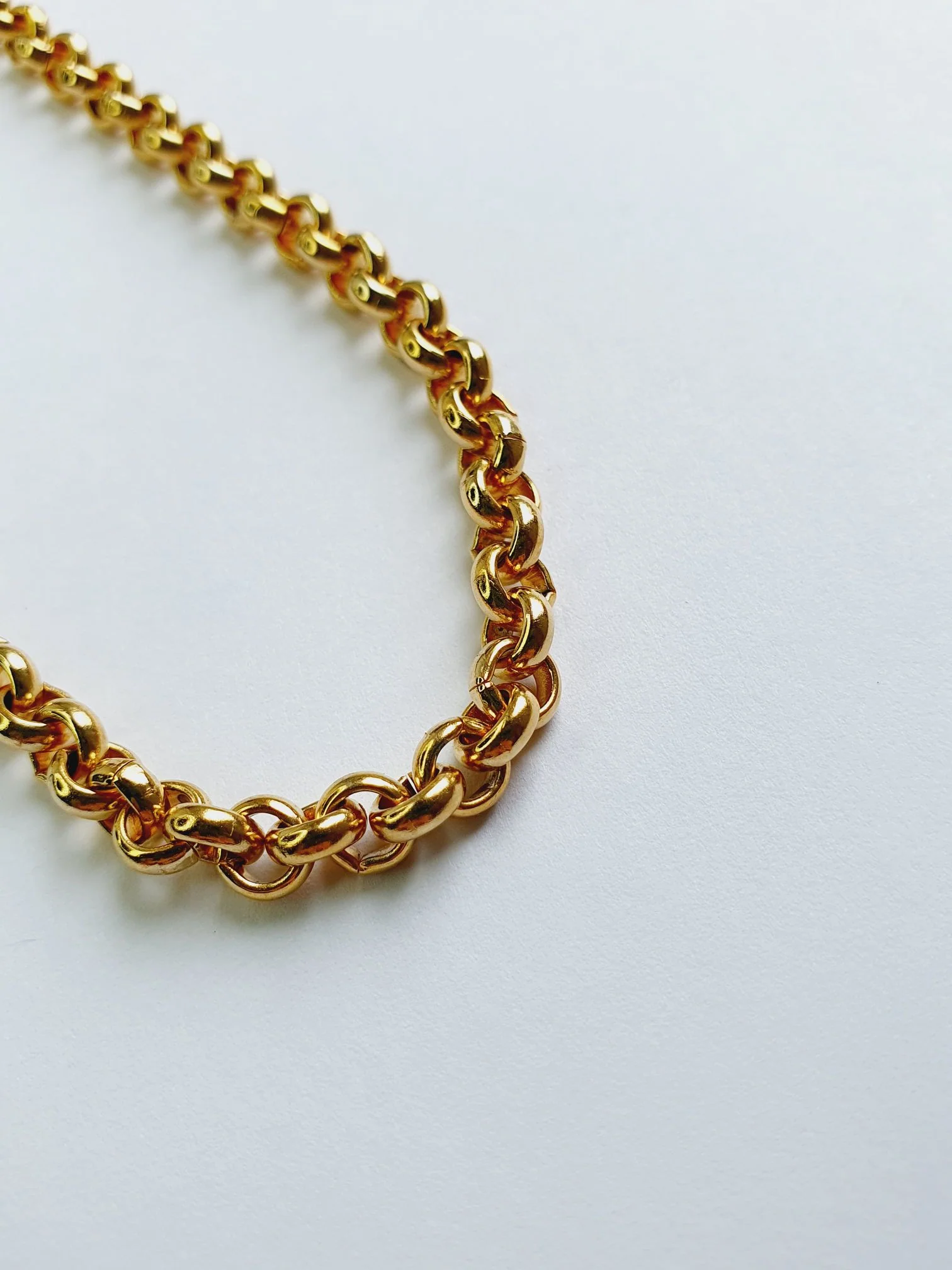 Vintage Gold Plated Rolo Chain Necklace - Image 3