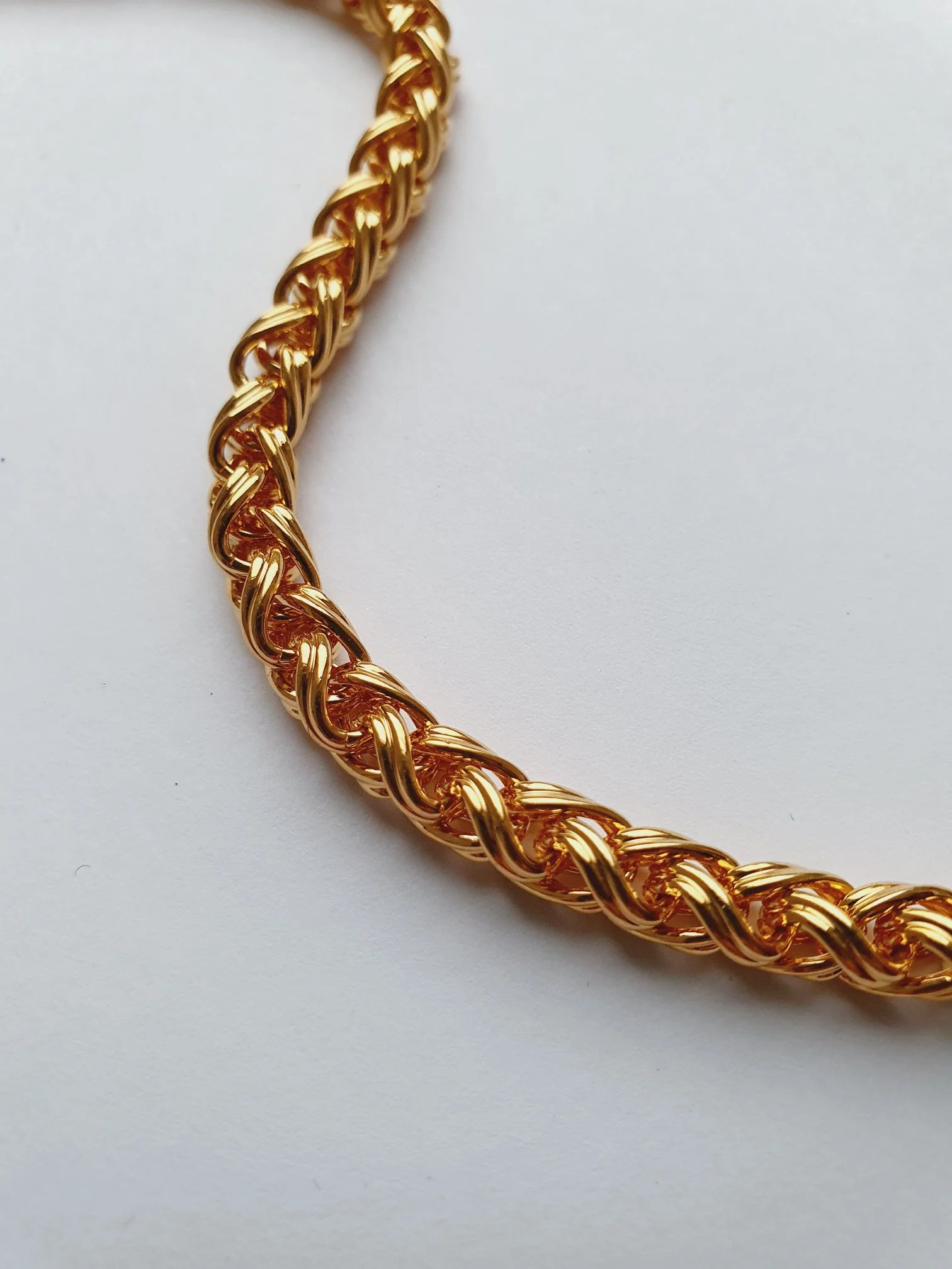 Vintage Gold Plated Rope Chain Bracelet - Image 3