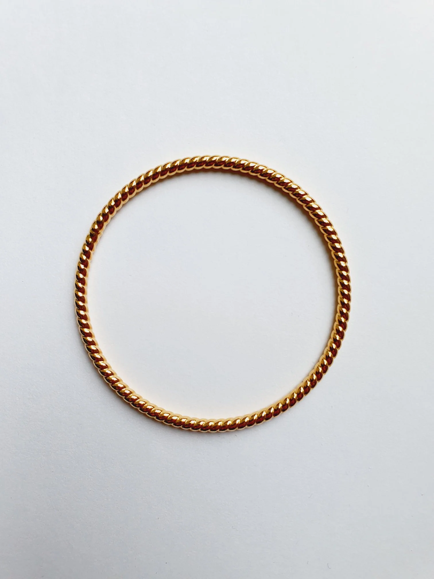 Vintage Gold Plated Round Twist Bangle Bracelet - Image 3