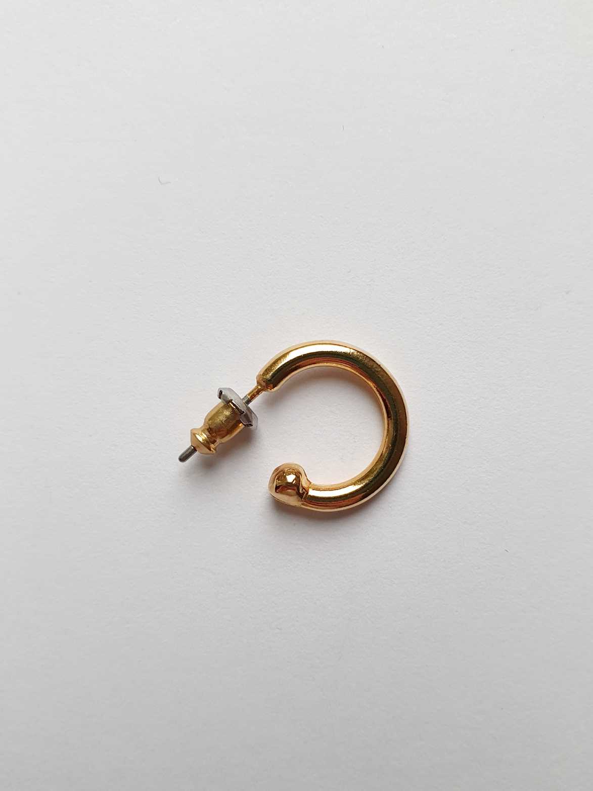 Vintage Gold Plated Small Hoop Earrings - Image 4
