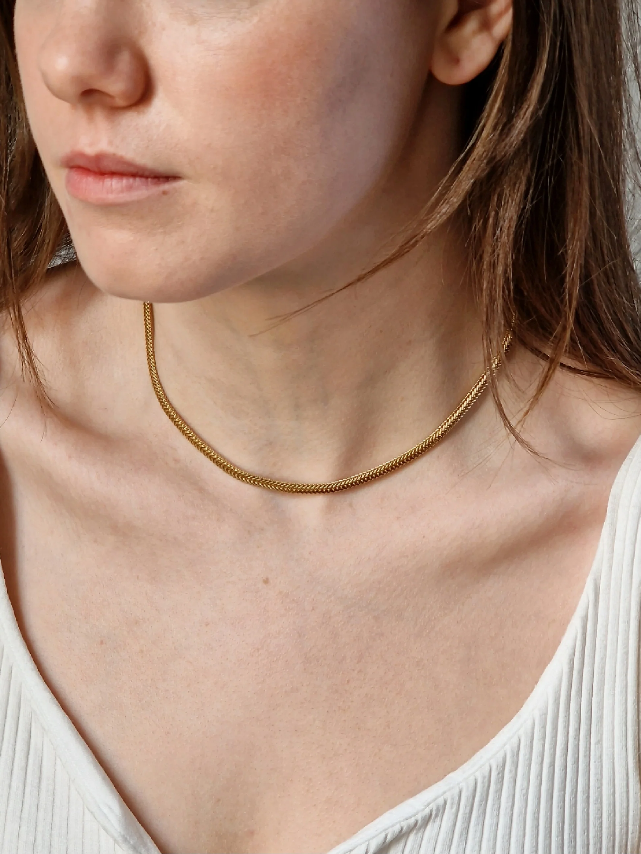 Vintage Gold Plated Snake Chain Necklace - Image 9