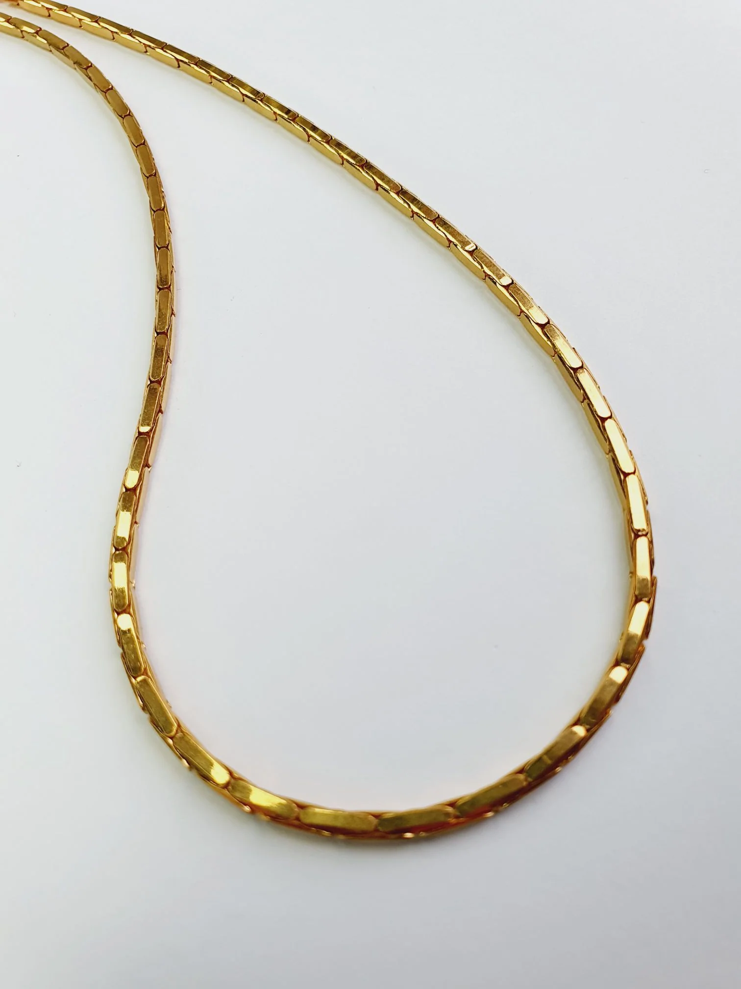 Vintage Gold Plated Square Chain Necklace - Image 3