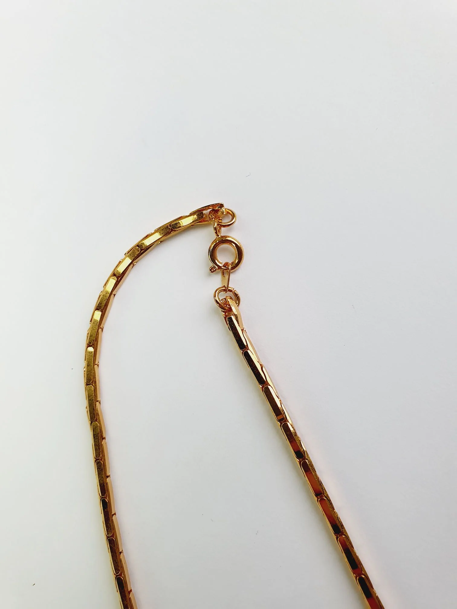 Vintage Gold Plated Square Chain Necklace - Image 5