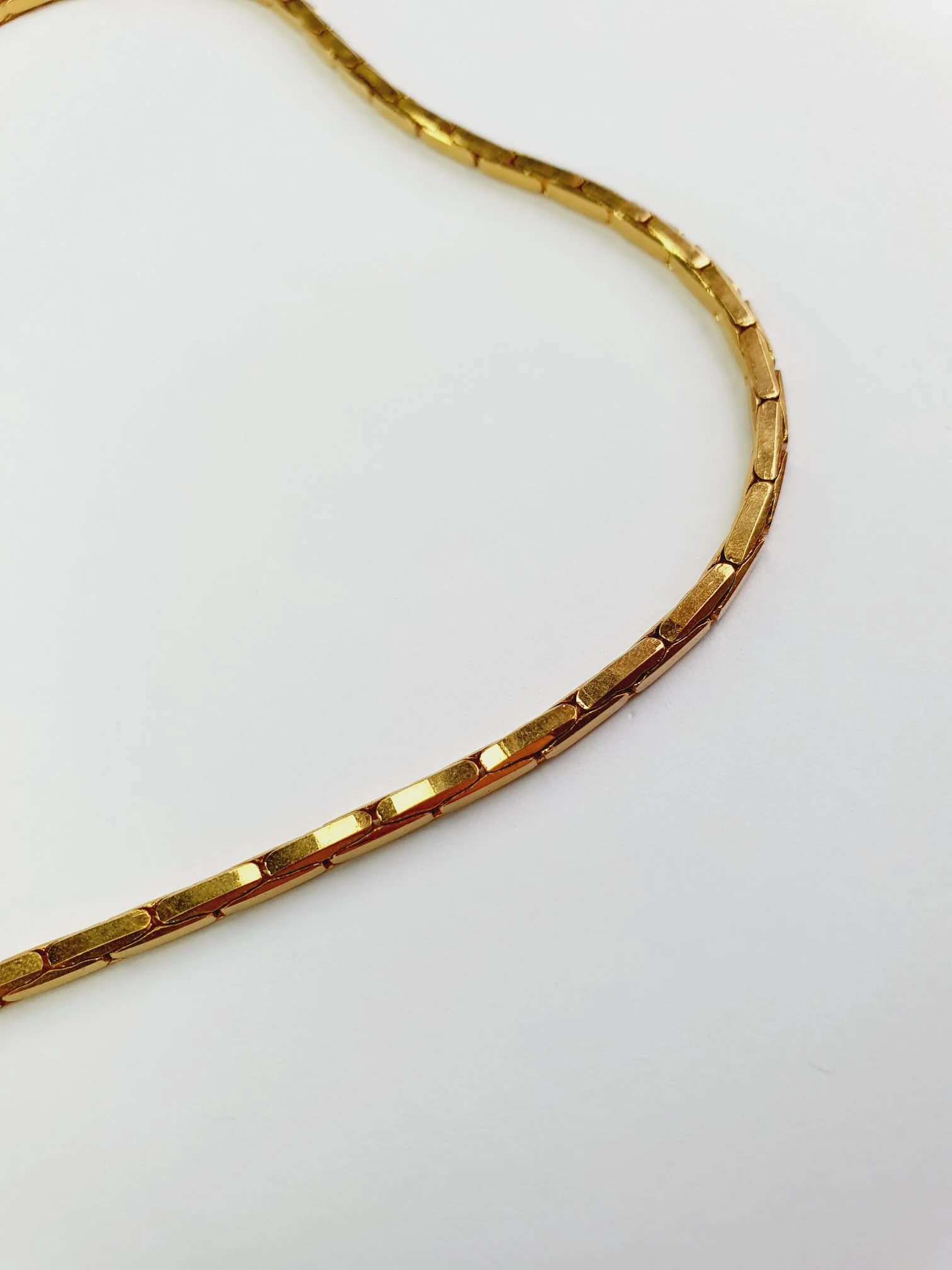 Vintage Gold Plated Square Chain Necklace - Image 6
