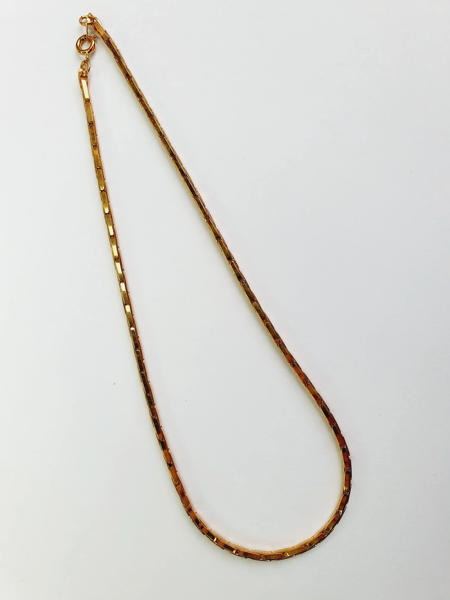 Vintage Gold Plated Square Chain Necklace - Image 7