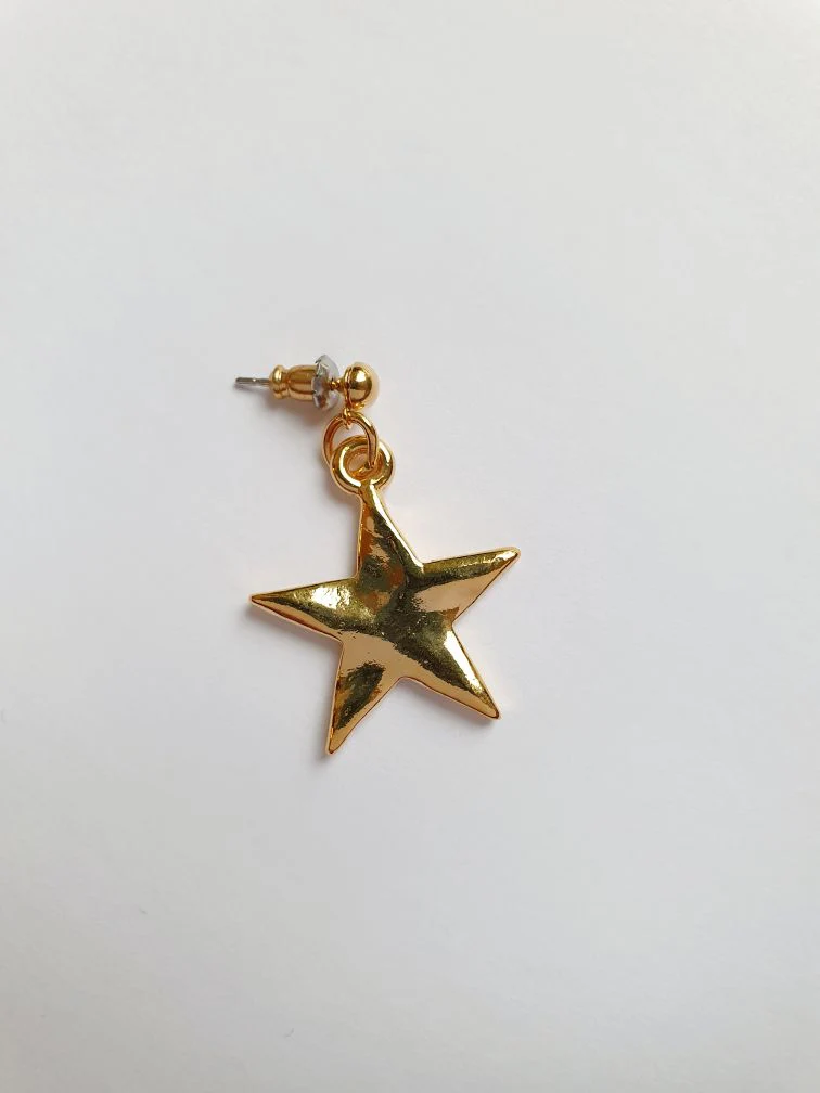 Vintage Gold Plated Star Drop Earrings - Image 3
