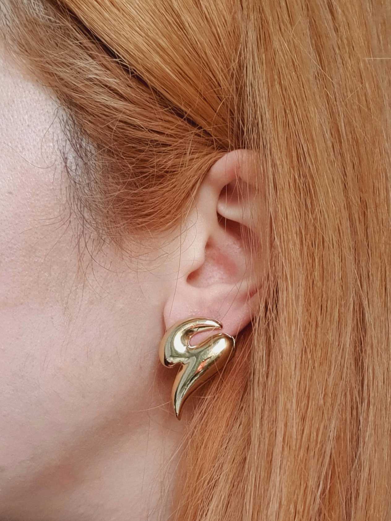 Vintage Gold Plated Statement Earrings - Image 2
