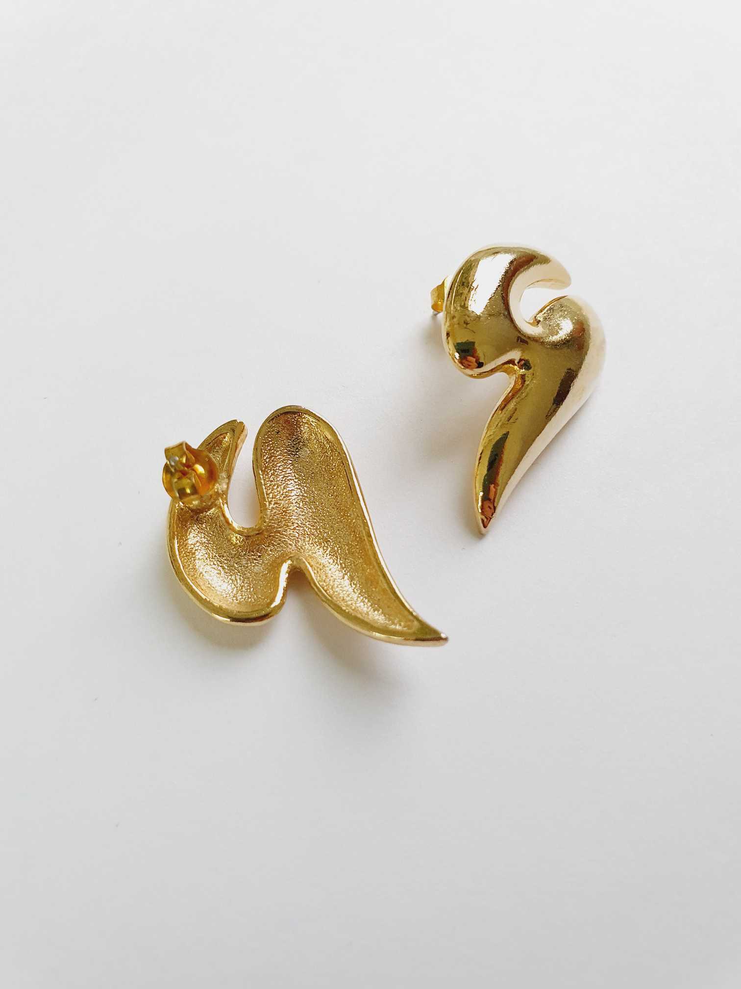 Vintage Gold Plated Statement Earrings - Image 4