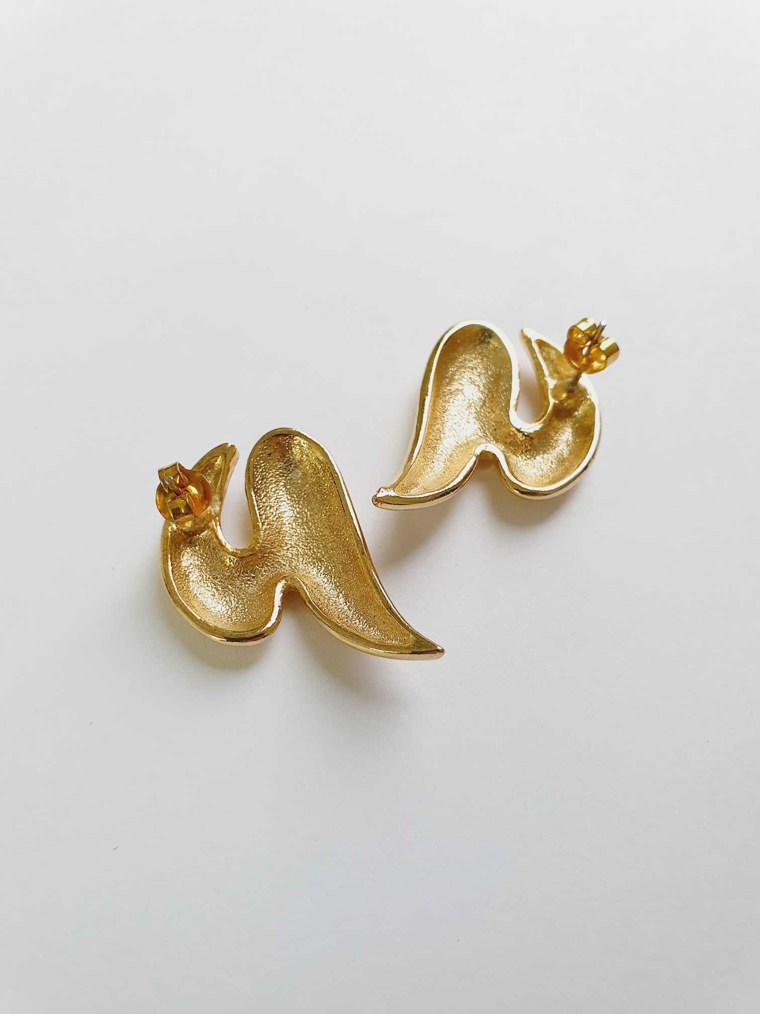 Vintage Gold Plated Statement Earrings - Image 5