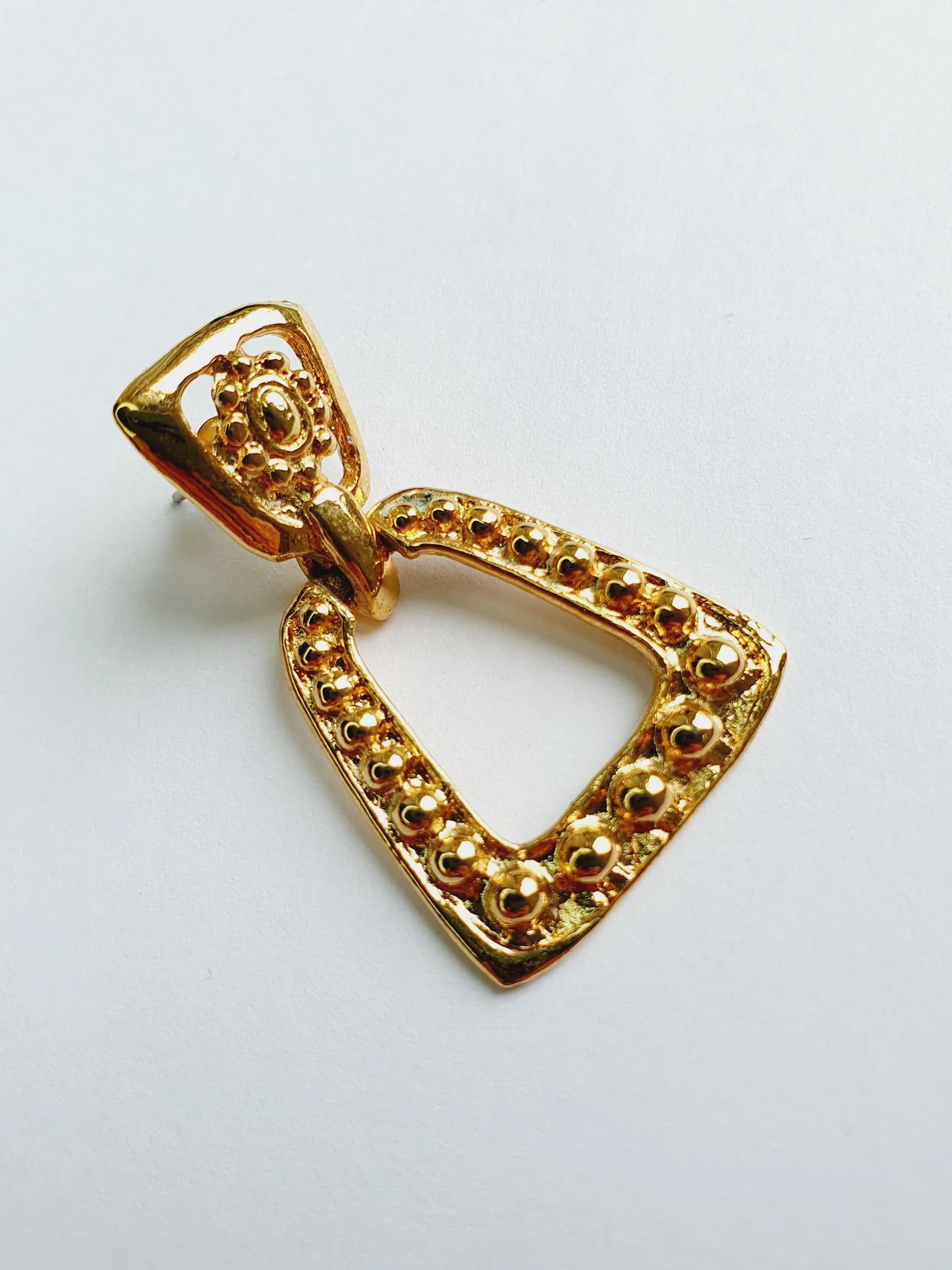 Vintage Gold Plated Statement Stud Earrings - Image 4