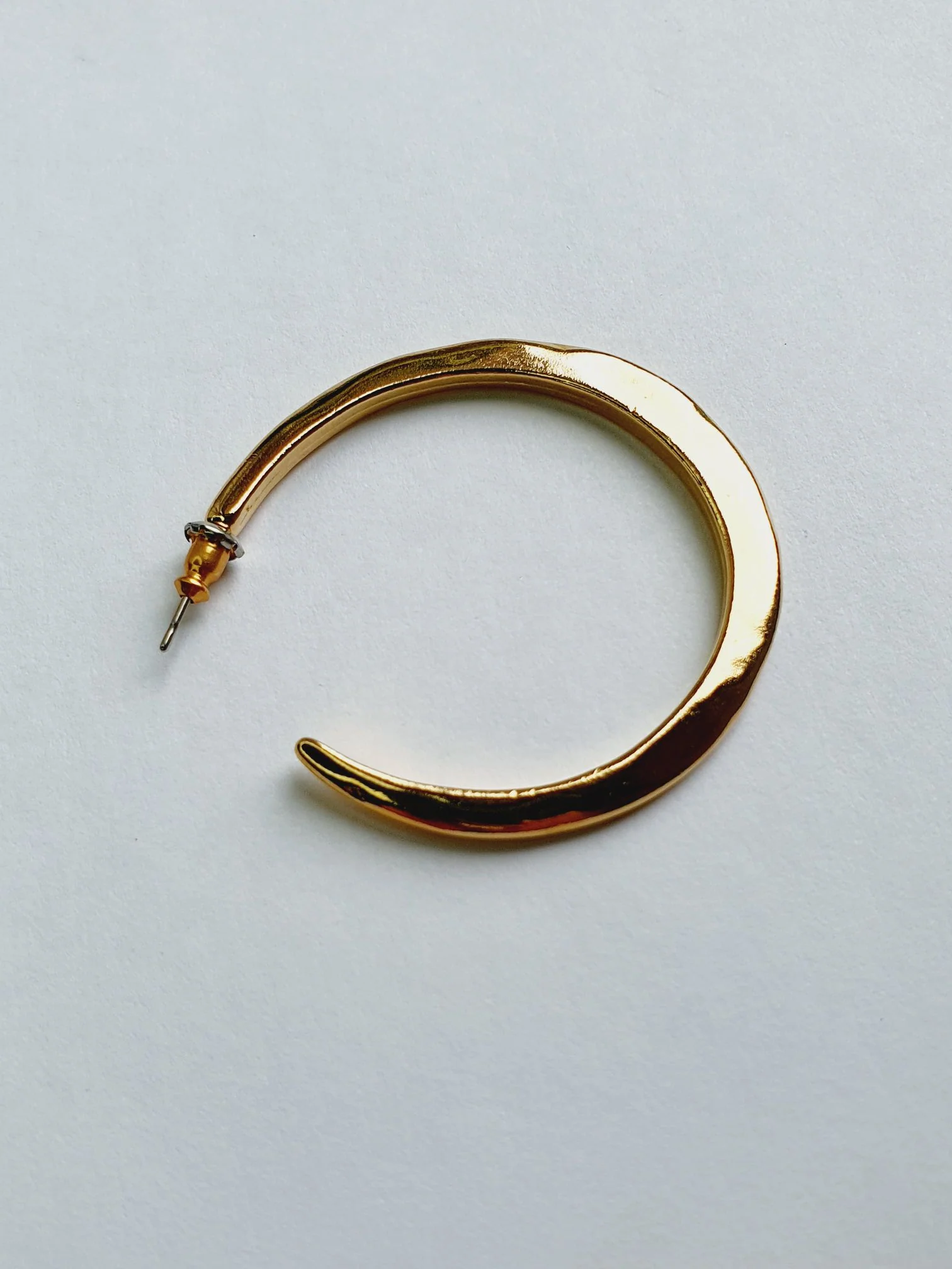 Vintage Gold Plated Textured Hoops - Image 3