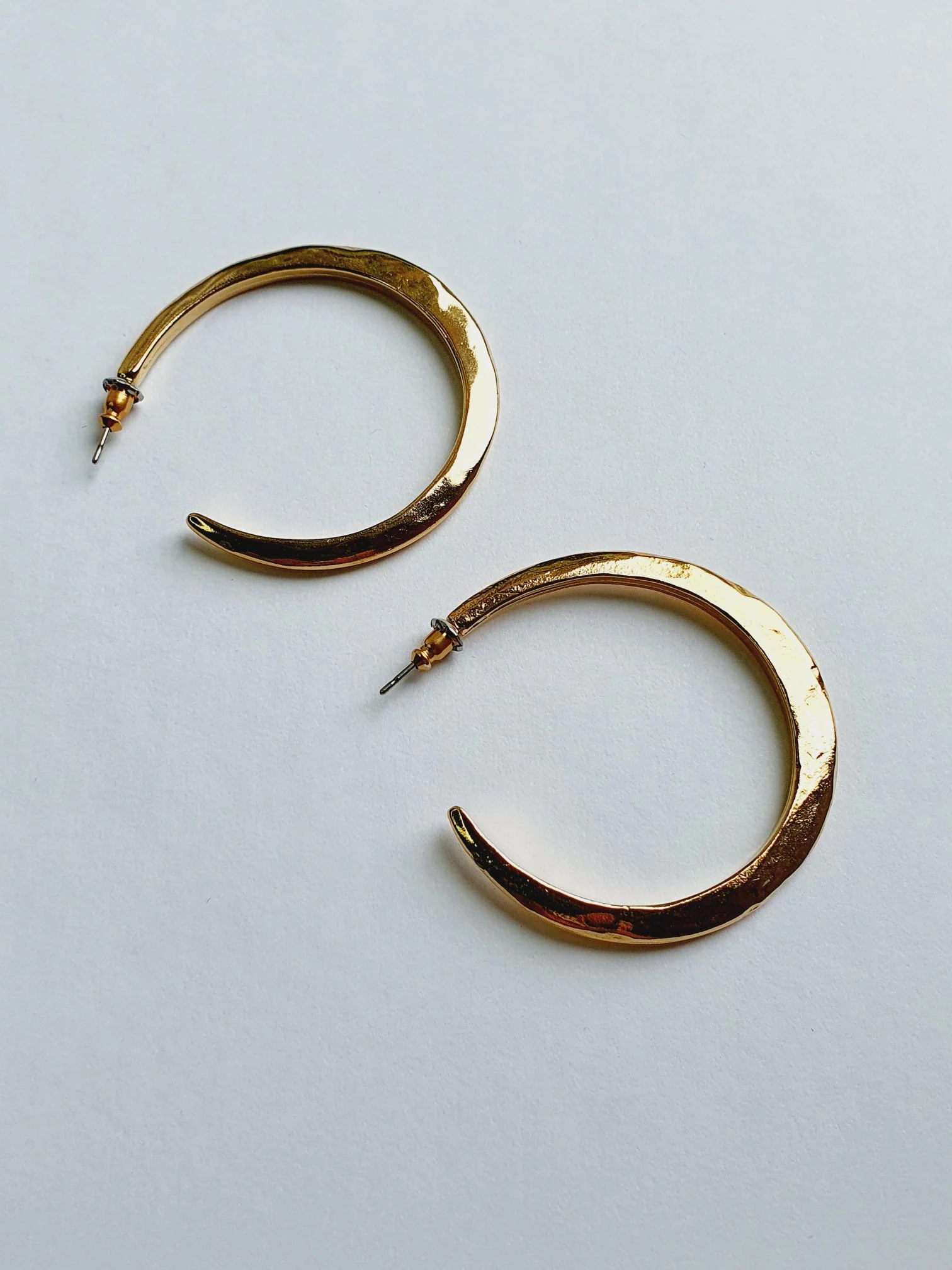 Vintage Gold Plated Textured Hoops - Image 5