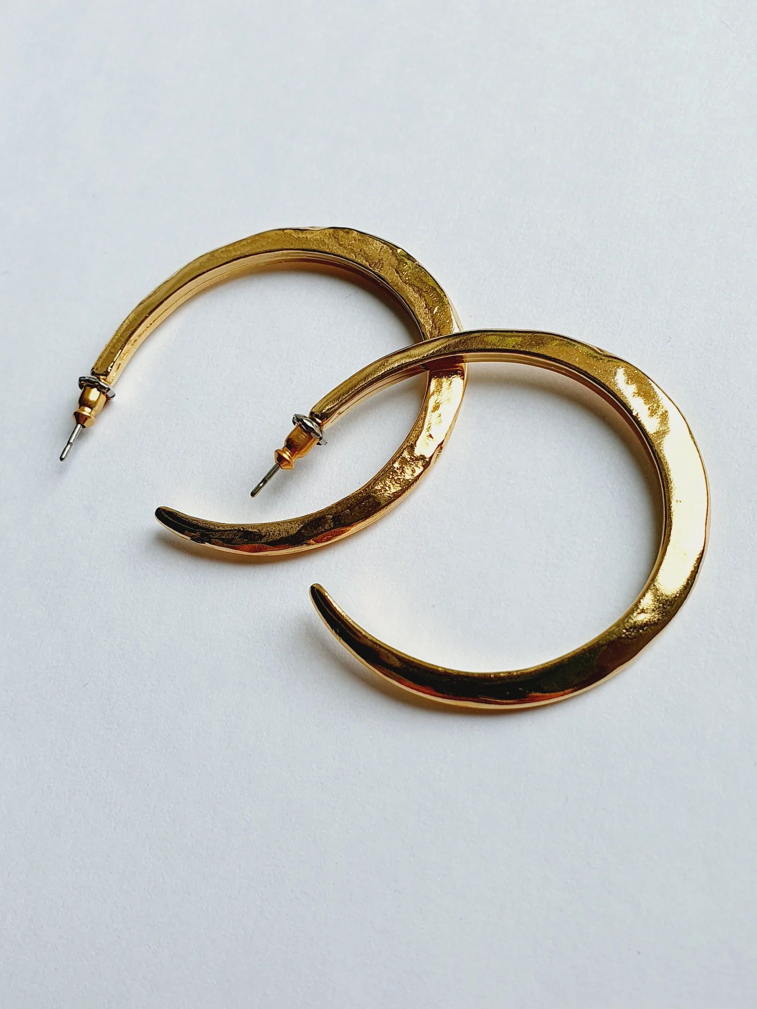 Vintage Gold Plated Textured Hoops - Image 6