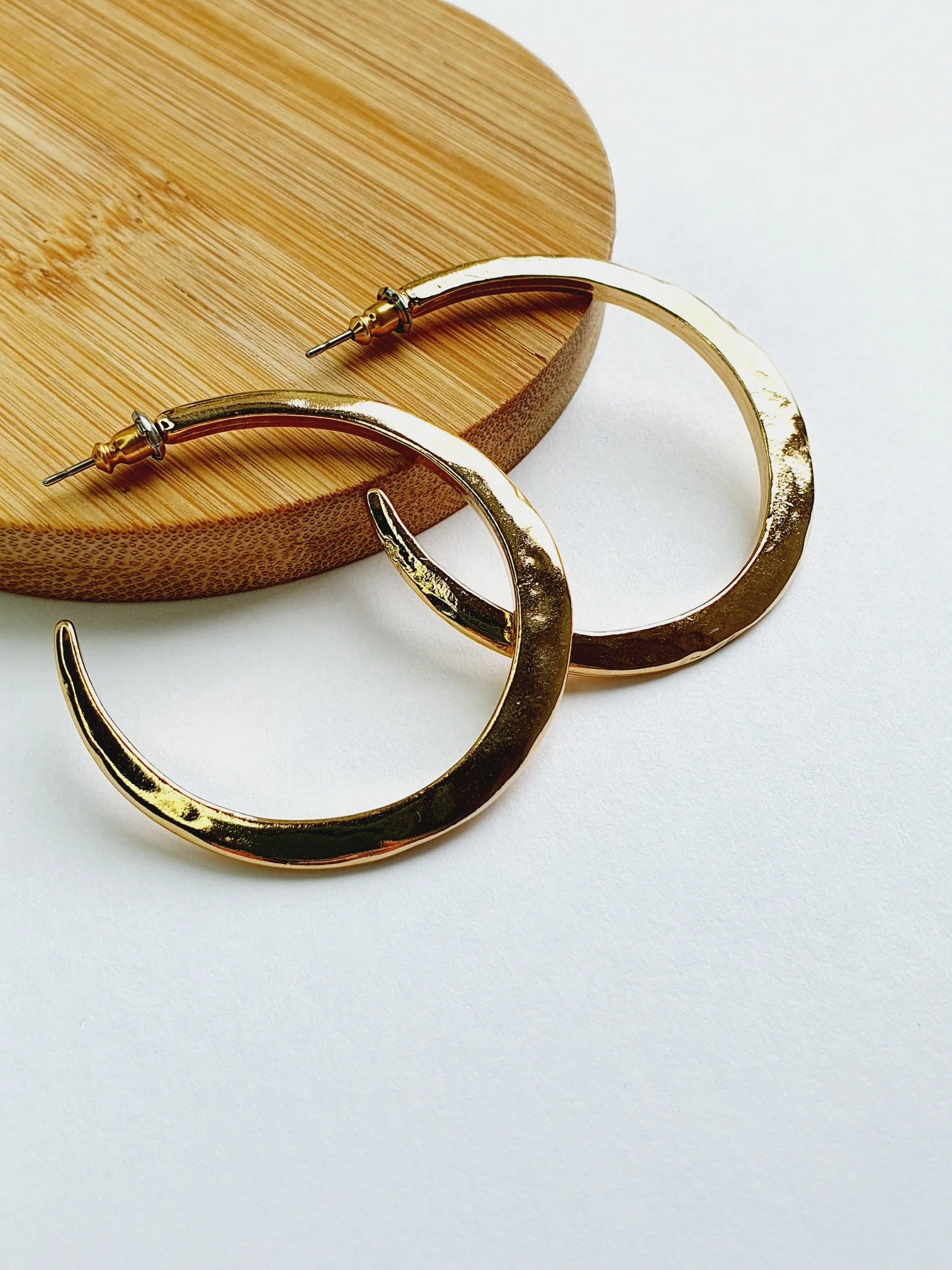 Vintage Gold Plated Textured Hoops - Image 7