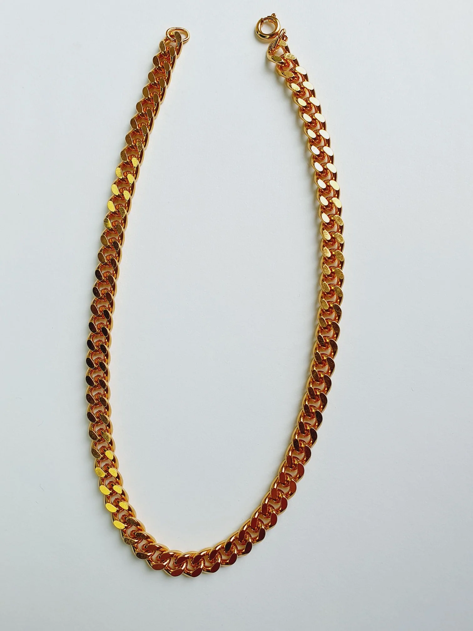 Vintage Gold Plated Thick Curb Chain Necklace - Image 7