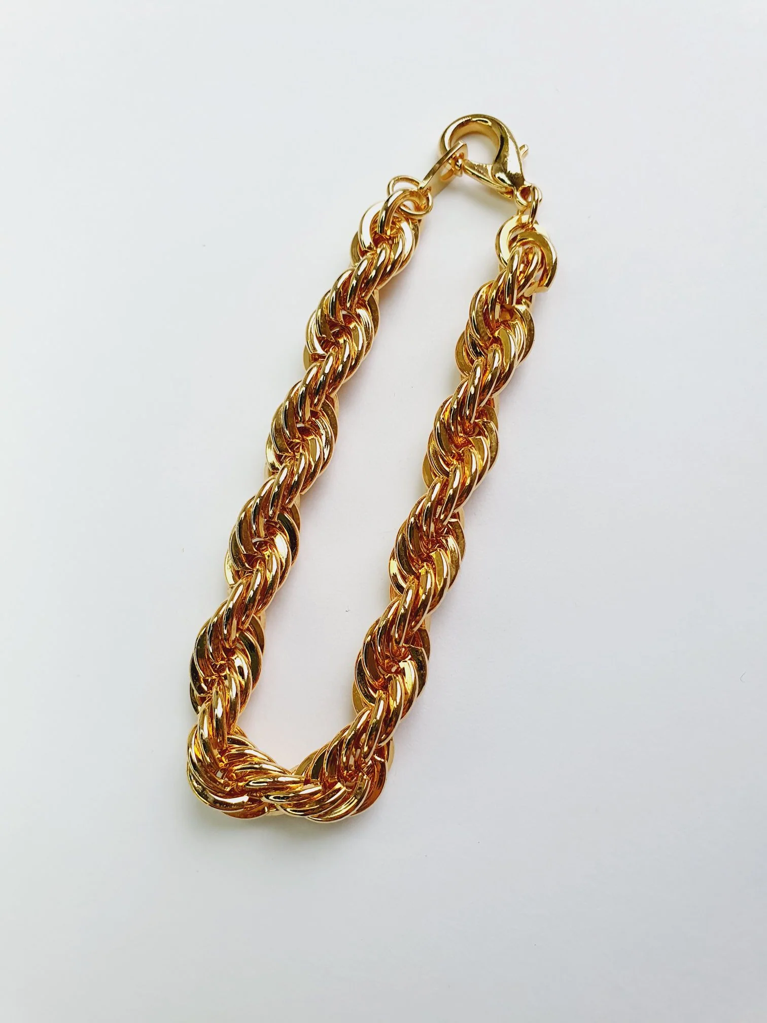 Vintage Gold Plated Thick Rope Chain Bracelet - Image 3