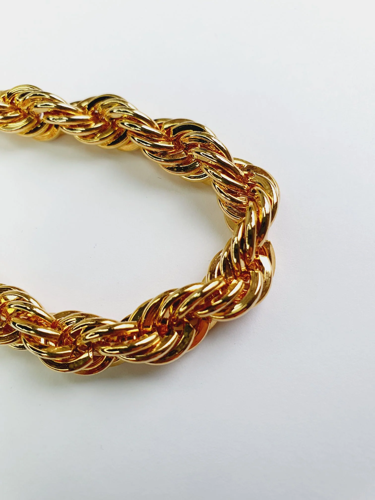 Vintage Gold Plated Thick Rope Chain Bracelet - Image 4