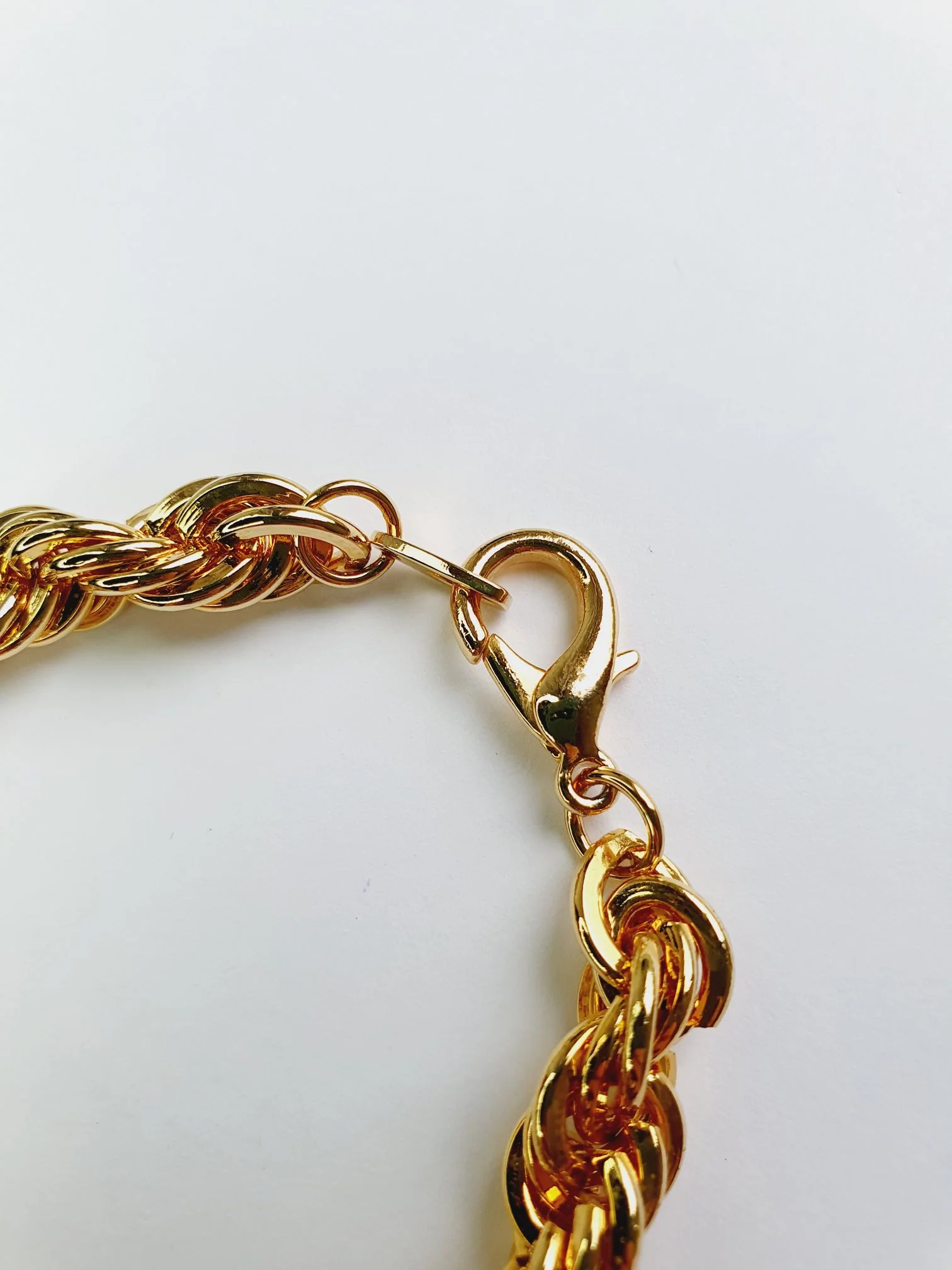 Vintage Gold Plated Thick Rope Chain Bracelet - Image 5