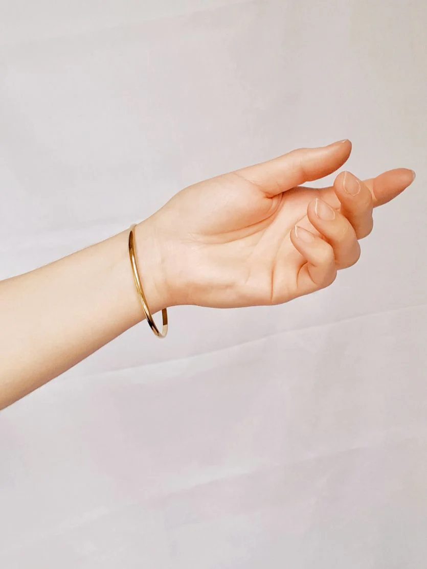 Vintage Gold Plated Thin Bangle Bracelet - Image 2