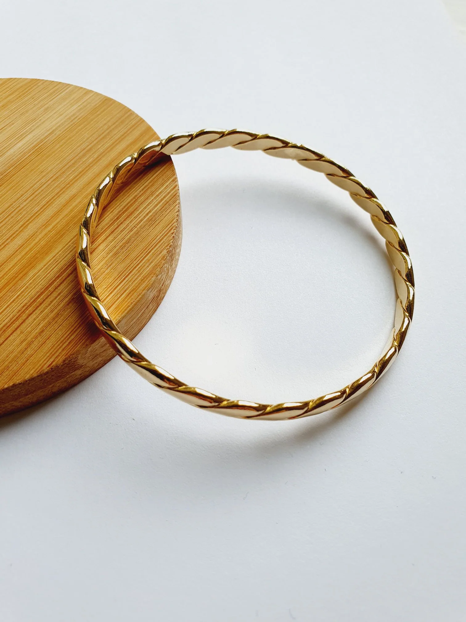 Vintage Gold Plated Triple Bangle Bracelet Set - Image 3