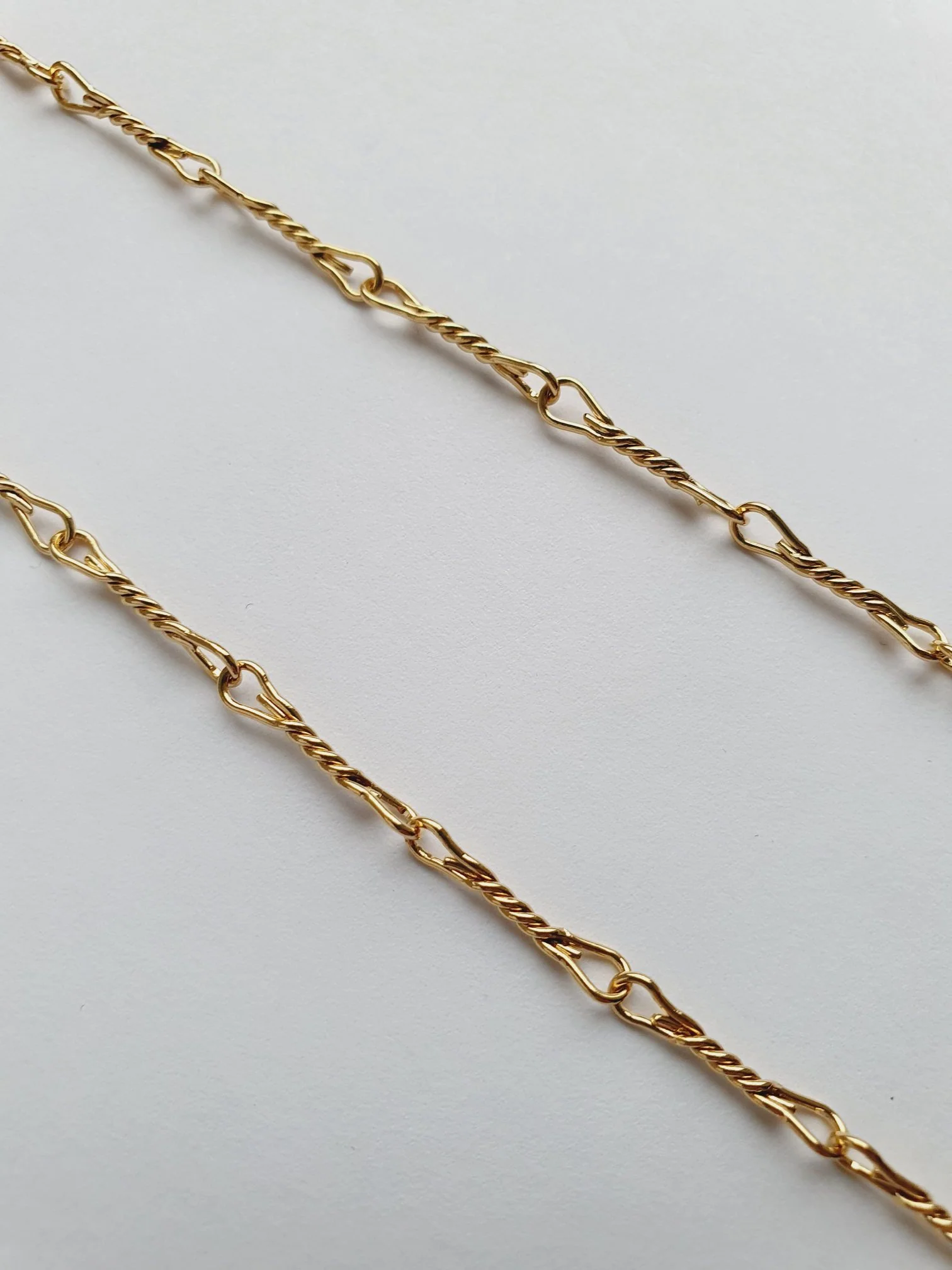 Vintage Gold Plated Twist Bar Link Chain Necklace - Image 3