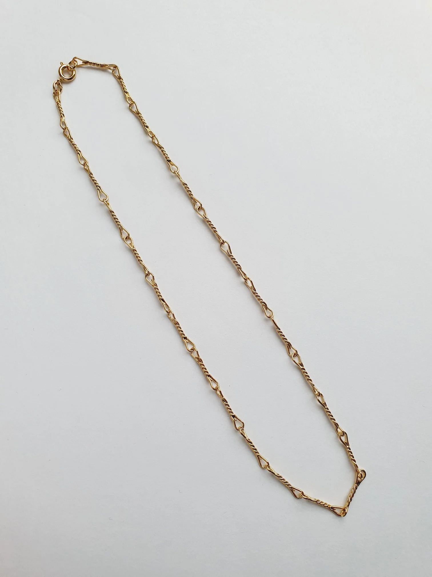 Vintage Gold Plated Twist Bar Link Chain Necklace - Image 6