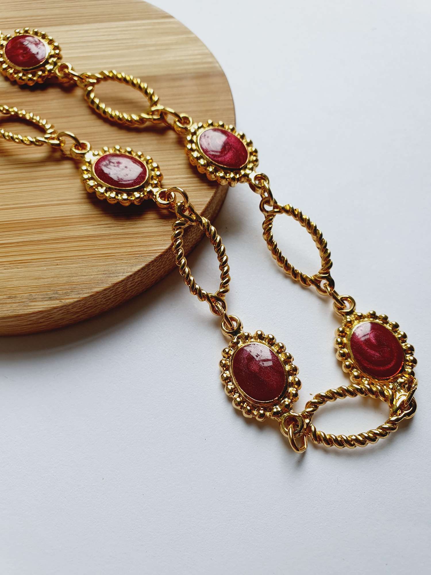 Vintage Gold Plated Victorian Style Chain Necklace - Image 2
