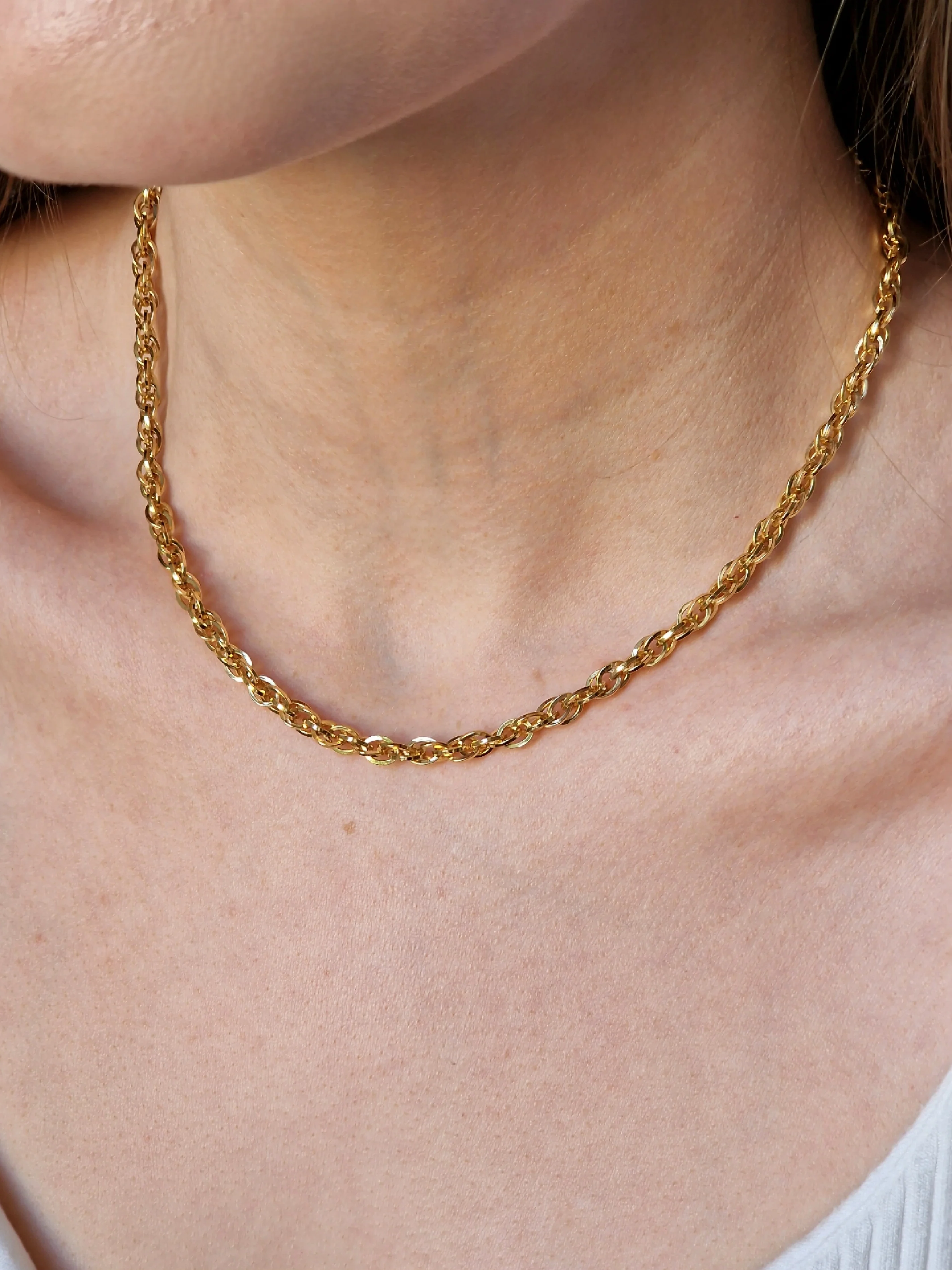 Vintage Gold Plated Wheat Chain Necklace 16" - Image 3