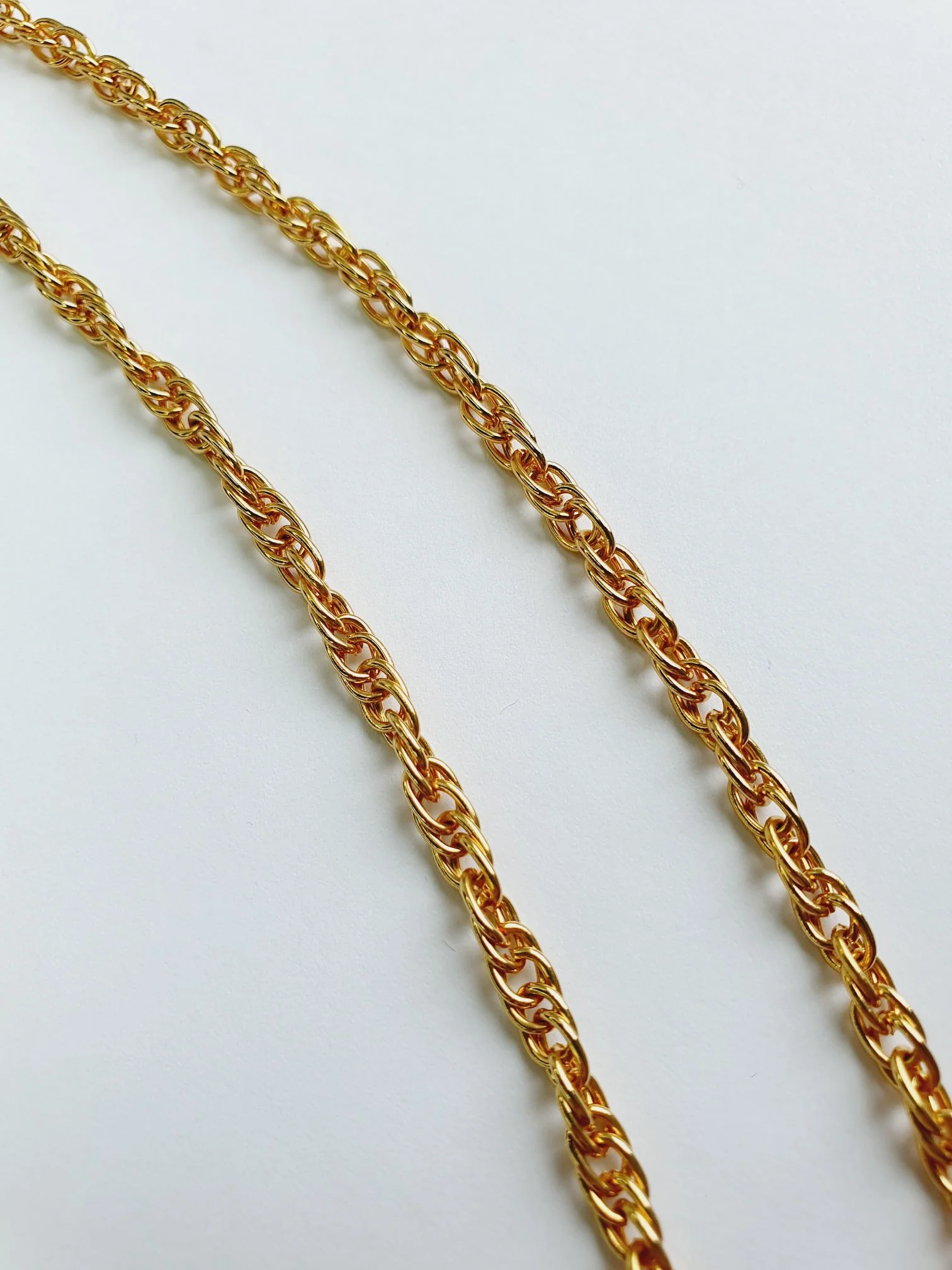 Vintage Gold Plated Wheat Chain Necklace 16" - Image 5