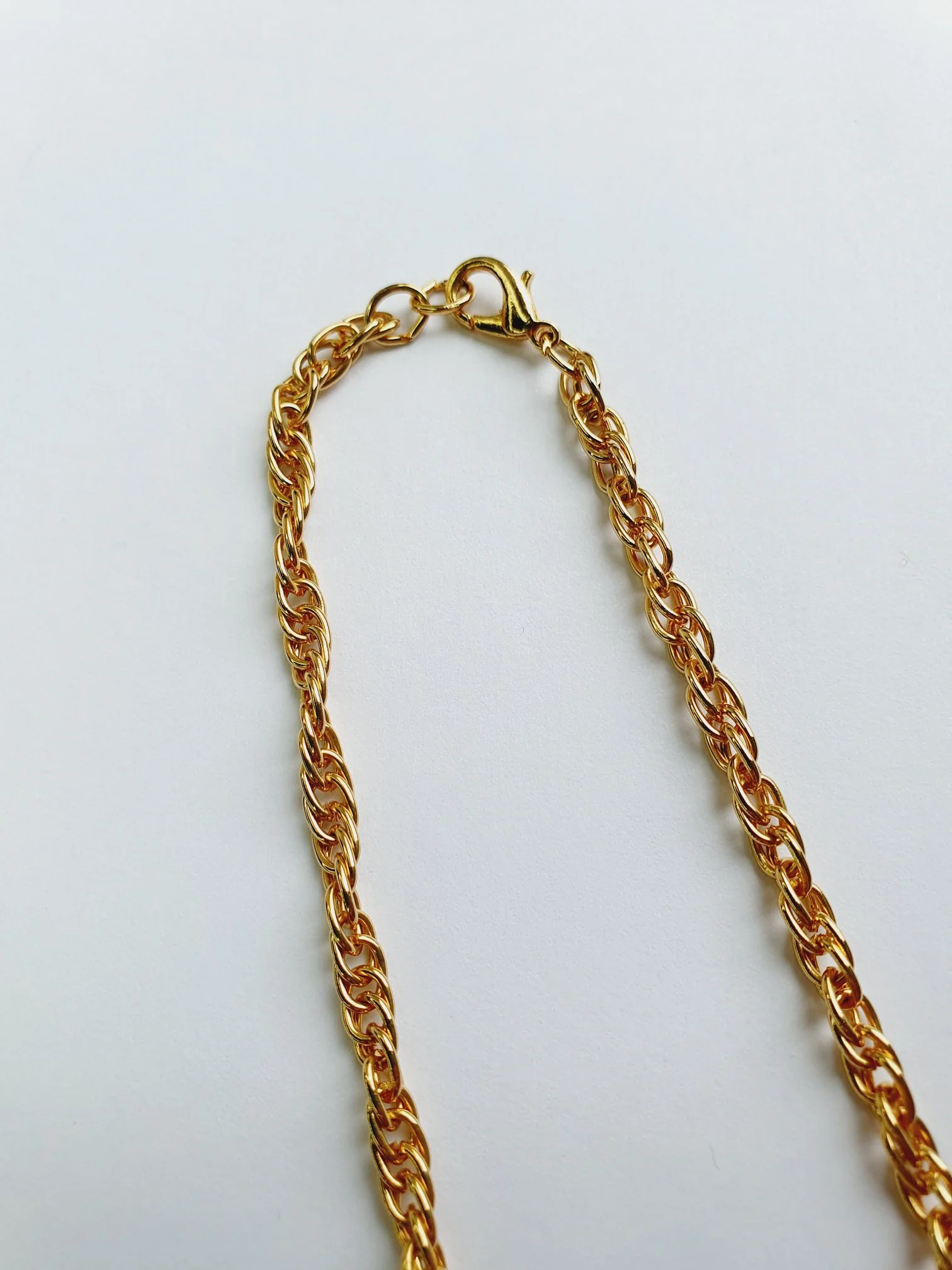 Vintage Gold Plated Wheat Chain Necklace 16" - Image 6