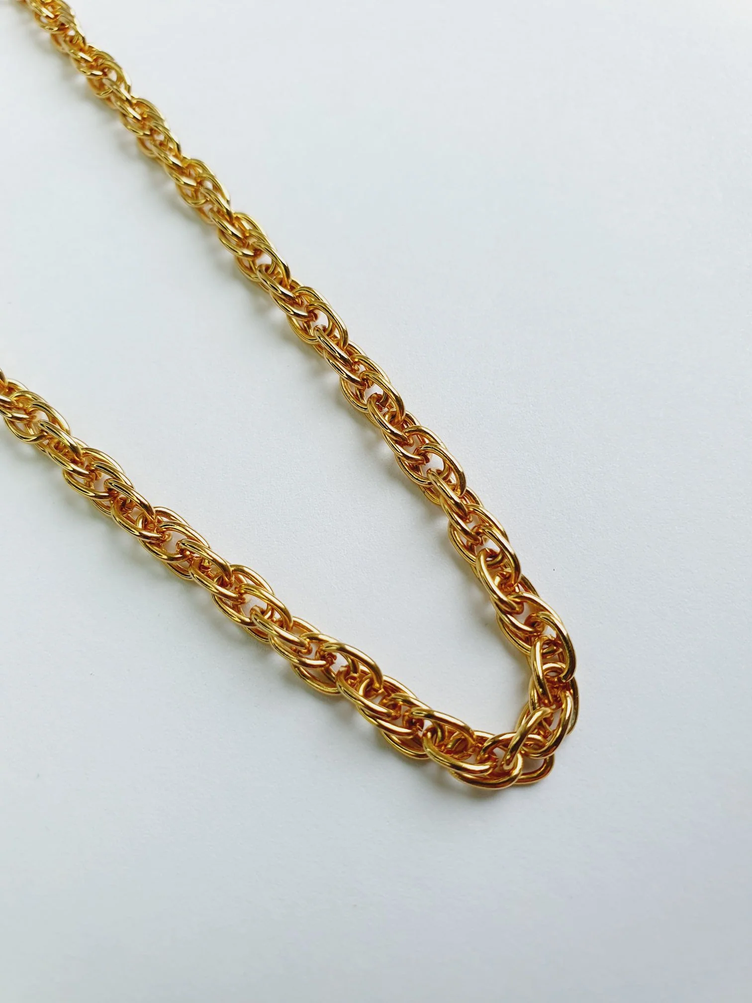 Vintage Gold Plated Wheat Chain Necklace 24" - Image 2