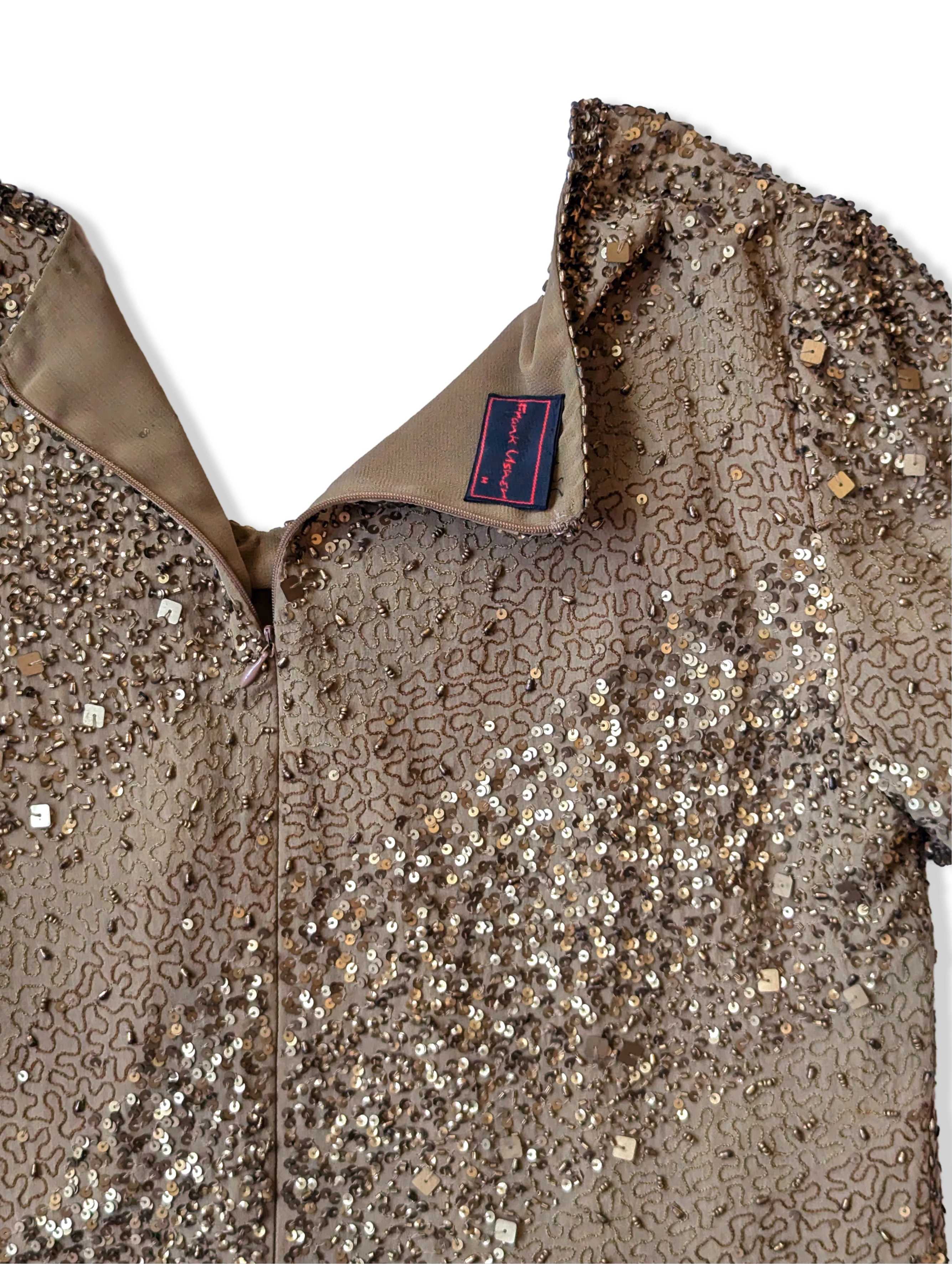 Vintage Frank Usher Gold Sequin Top - S/M - Image 4