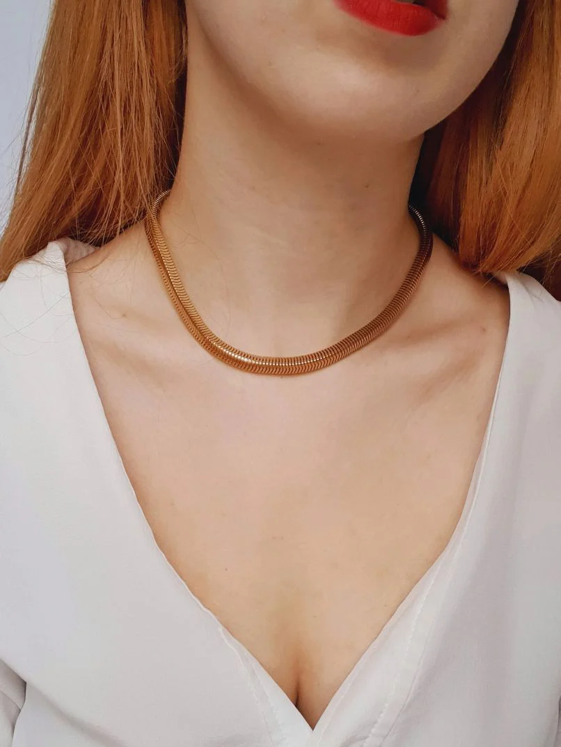 Vintage Gold Toned Cubic Chain Necklace - Image 2