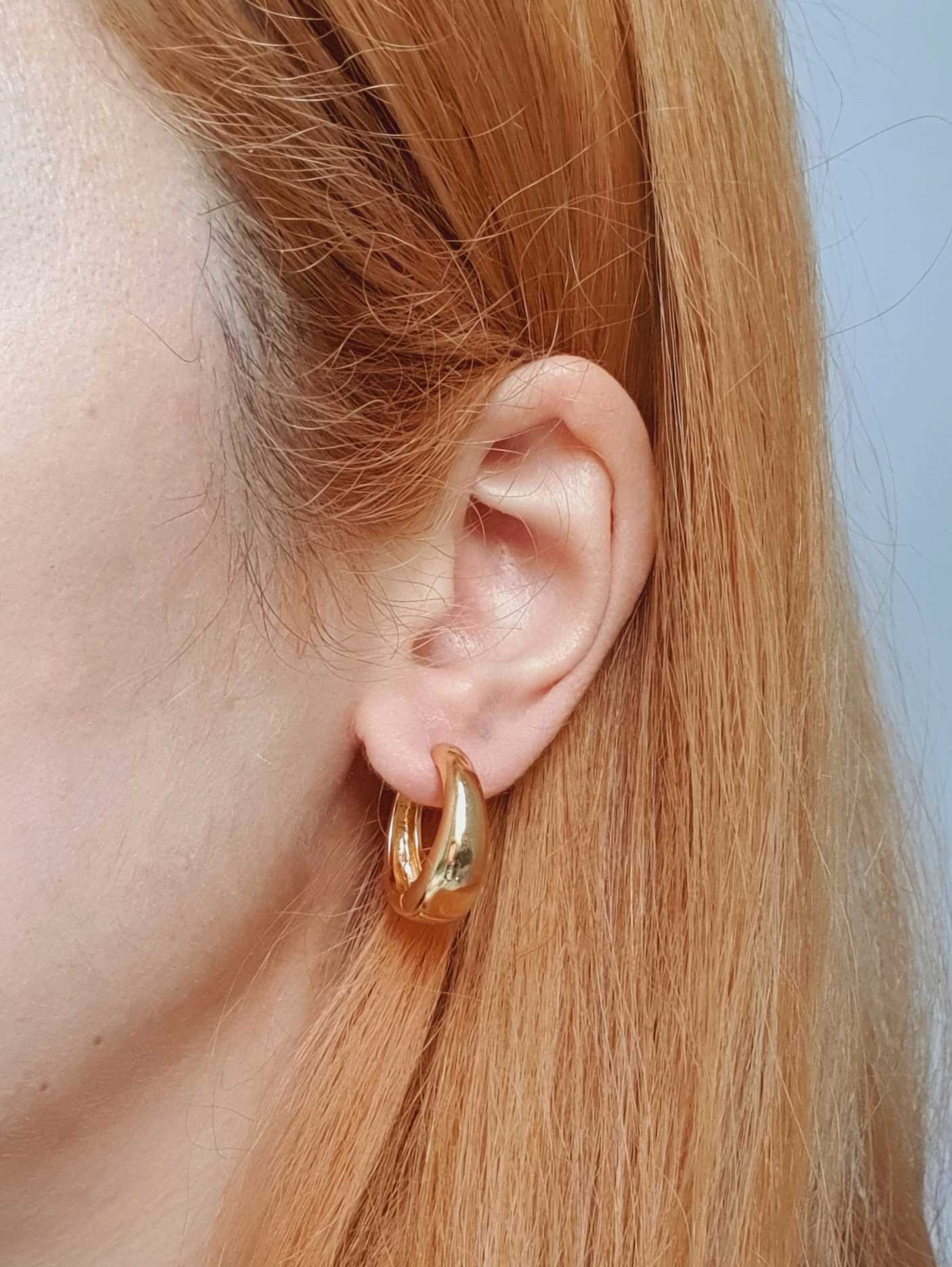 Vintage Gold Toned Hoops - Image 2