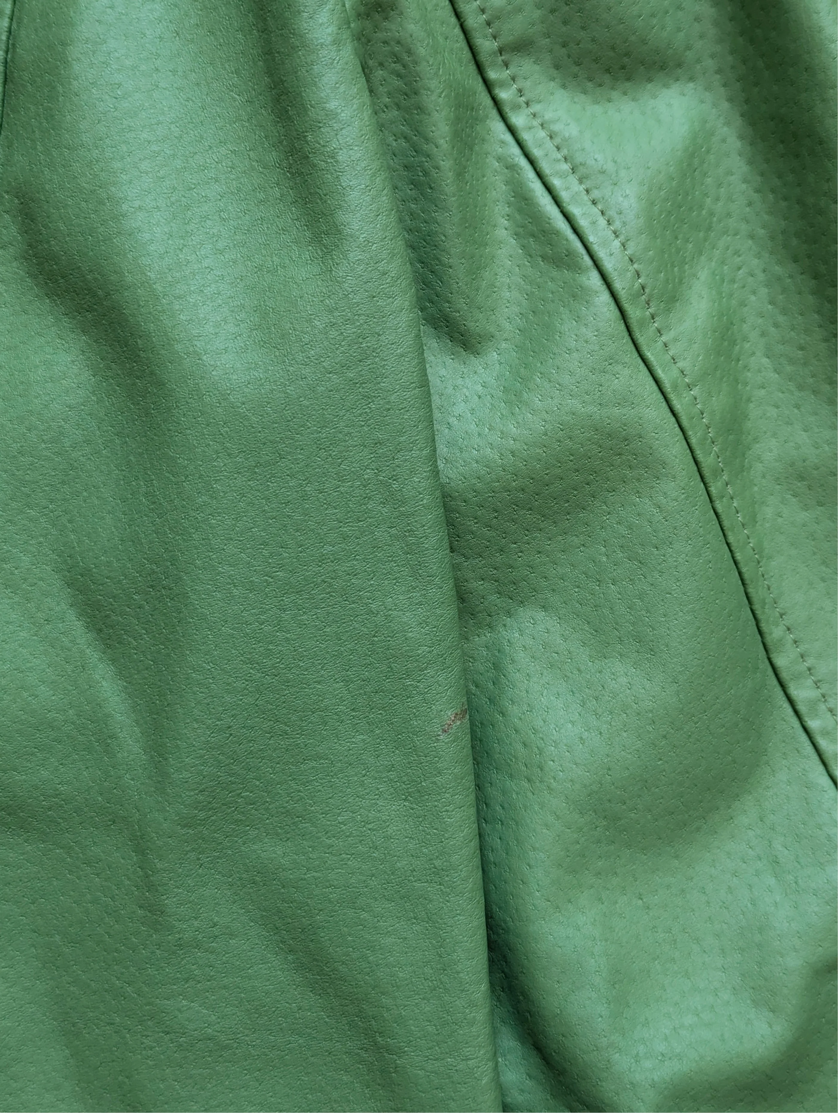 Vintage Green Leather Blazer Jacket - S/M - Image 6