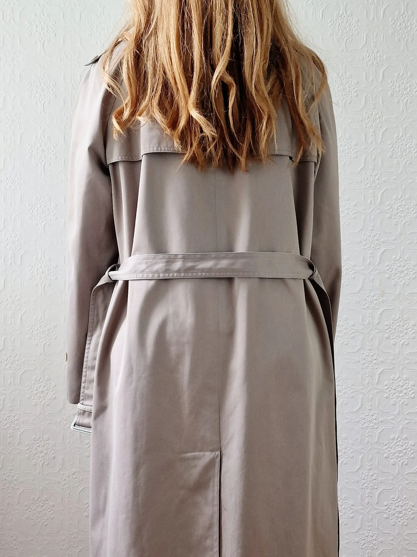 Vintage Grey Beige Single Breasted Trench Coat with Belt by Dannimac - S/M - Image 8