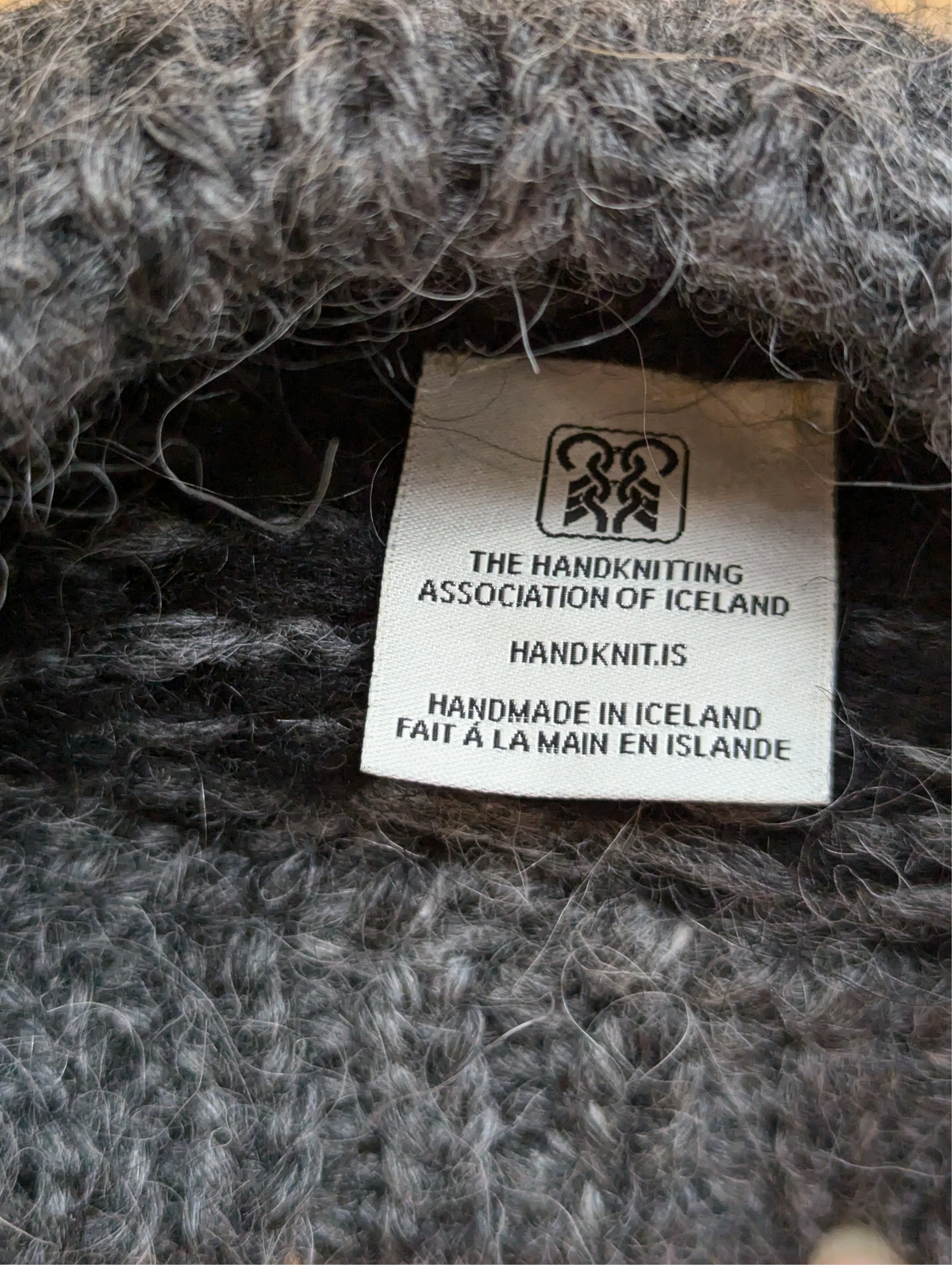 Vintage Grey Icelandic Handknitted Pure Wool Jumper - XS/S - Image 3