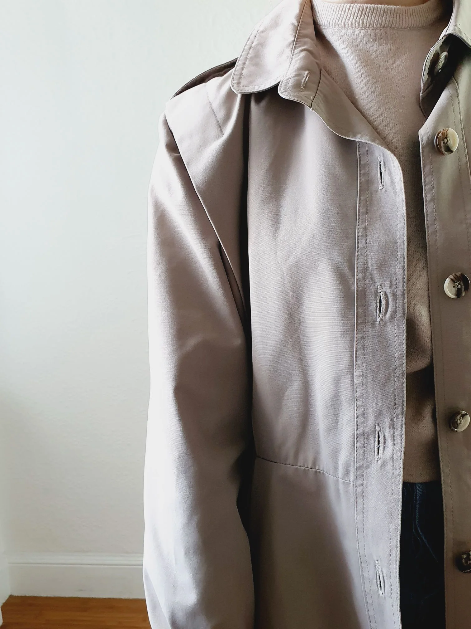 Vintage Grey Trench Coat - M - Image 10